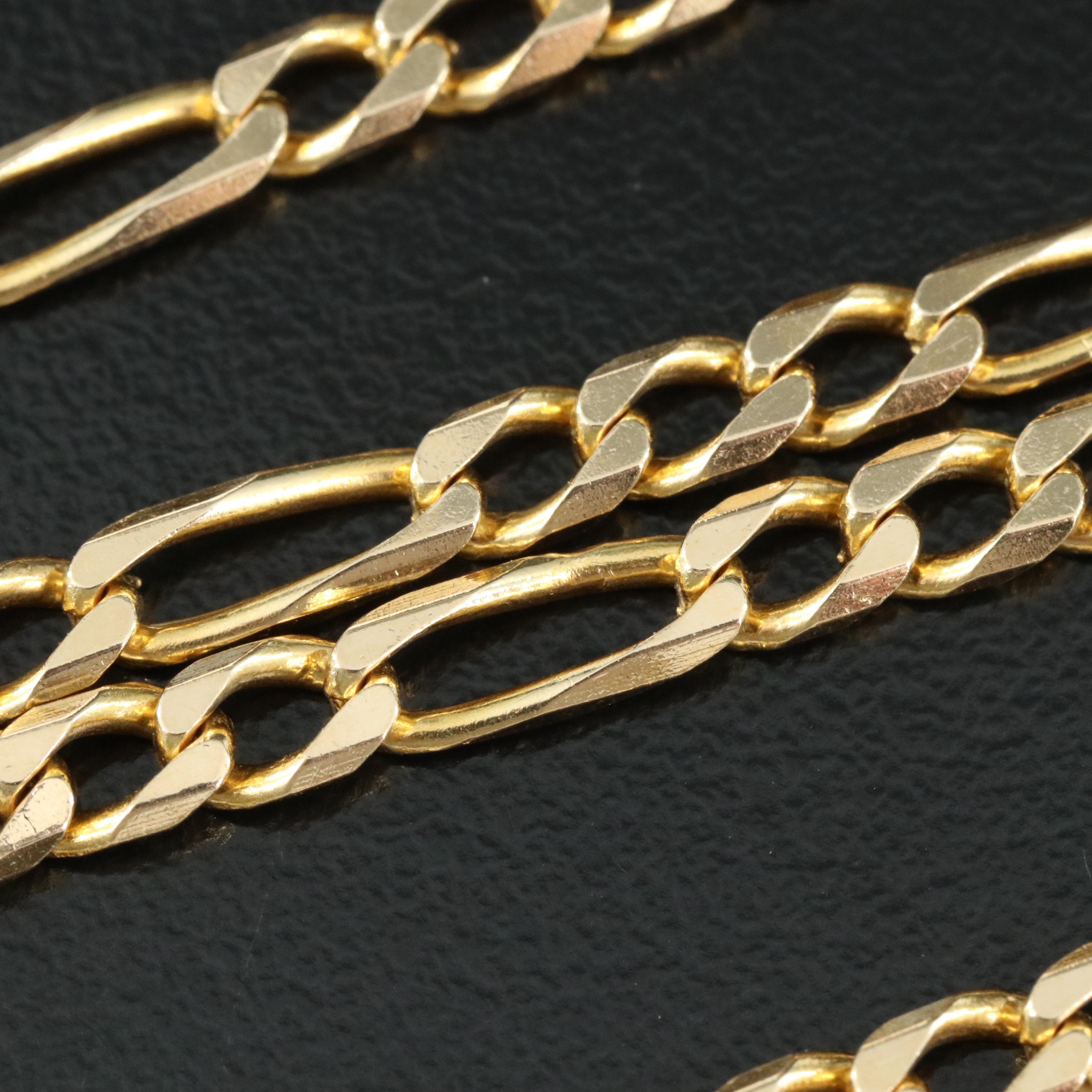 Italian 14K Figaro Chain Necklace