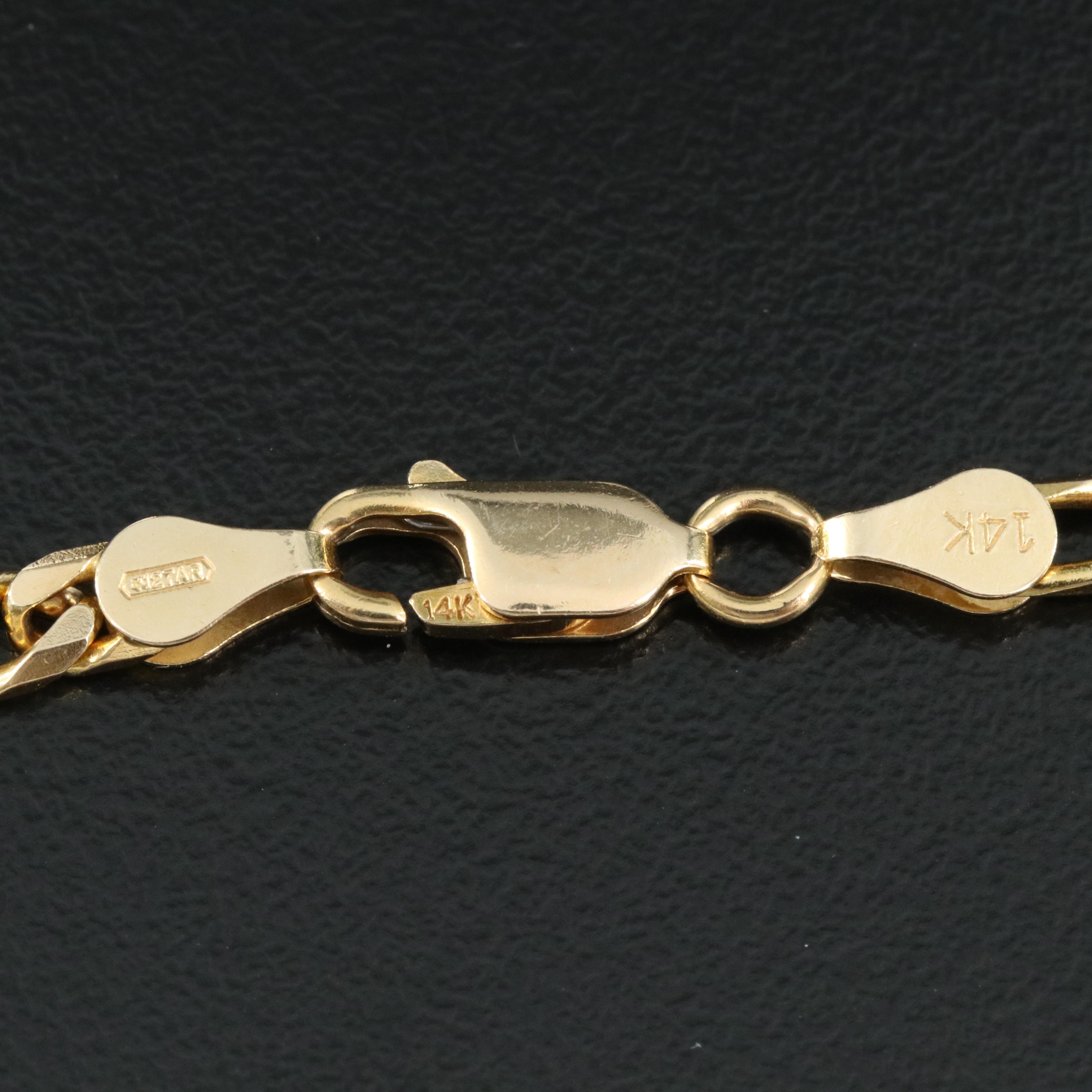 Italian 14K Figaro Chain Necklace