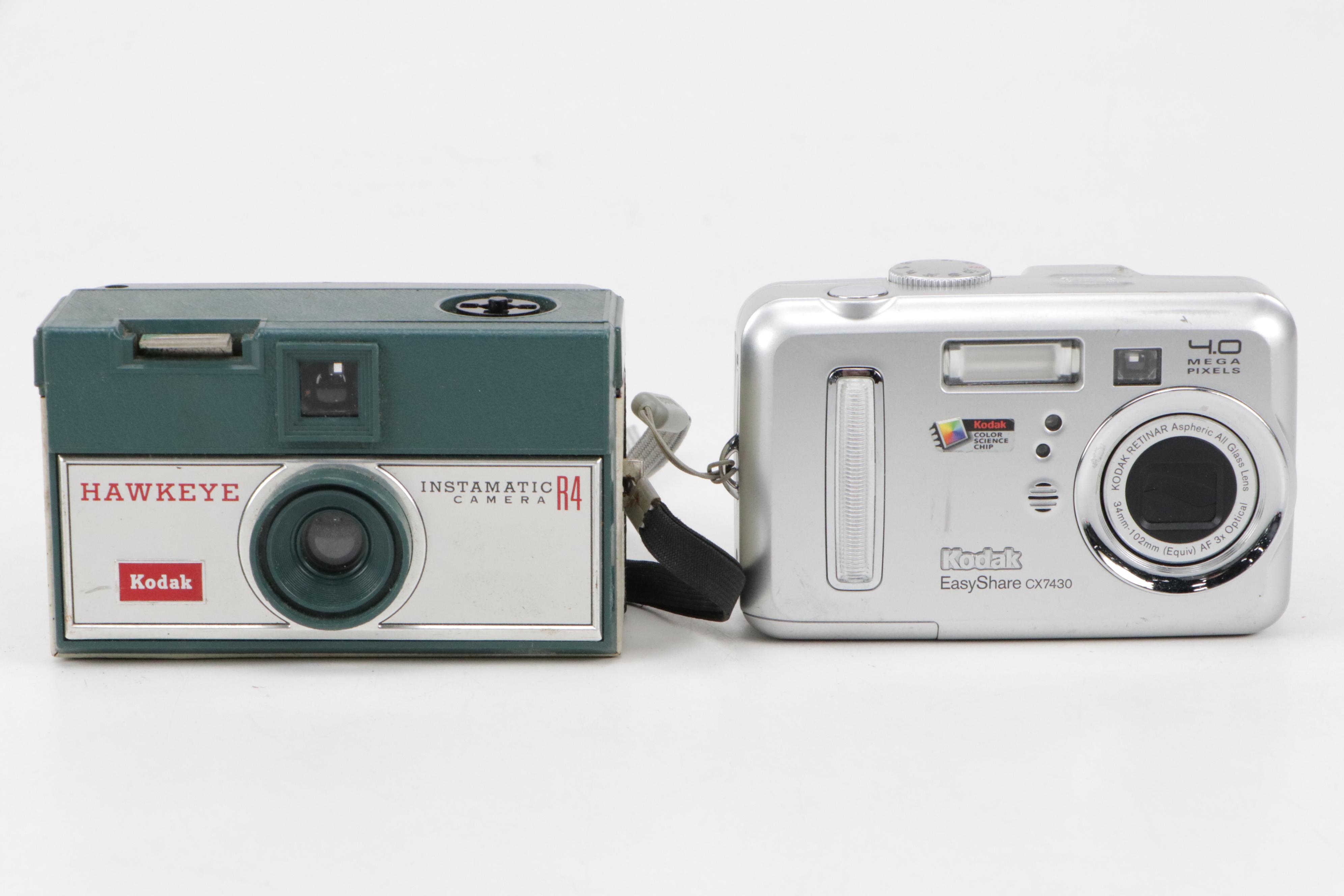 Kodak Advantix T500, Easy Share Digital Cameras with Vintage Hawkeye Camera EBTH