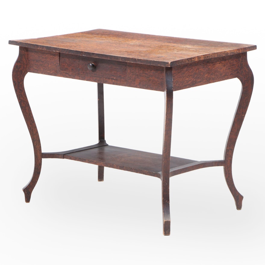 Klamer-Goebel Furniture Late Victorian Writing Table with Simulated Oak Finish