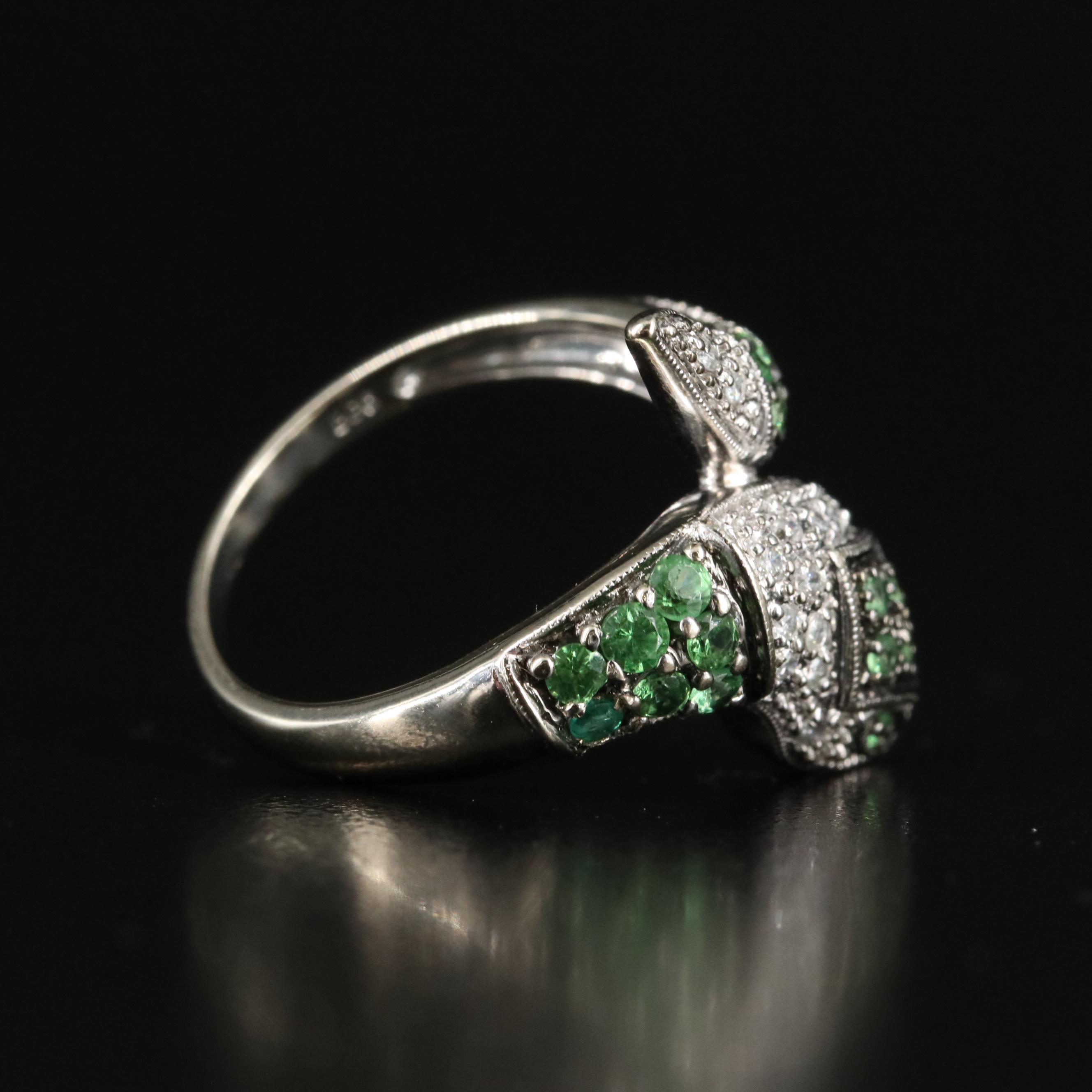 14K Tsavorite and Diamond Serpent Ring