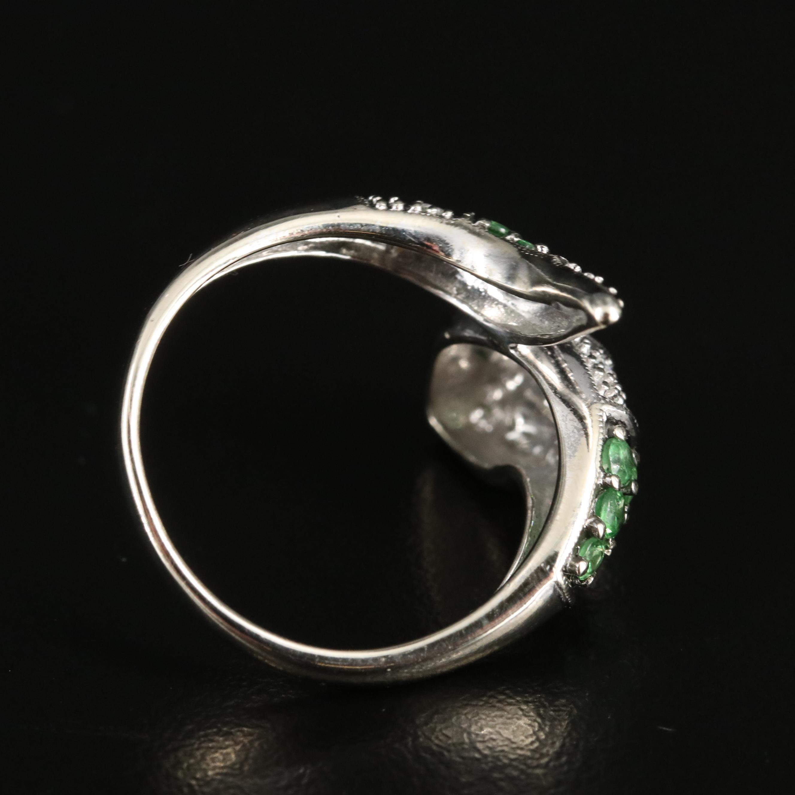 14K Tsavorite and Diamond Serpent Ring
