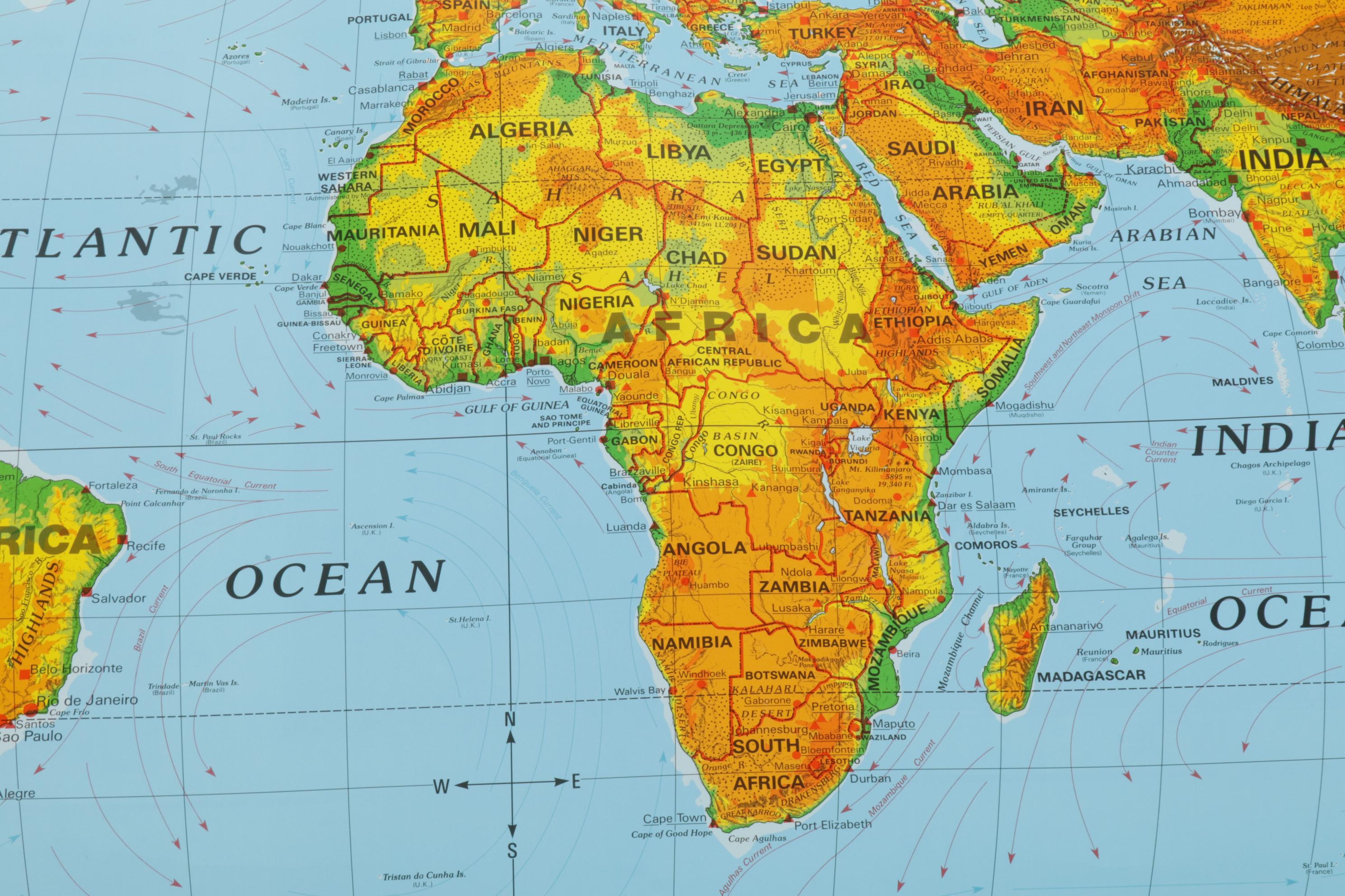 Nystrom World and United States Classroom Pull Down Map Set