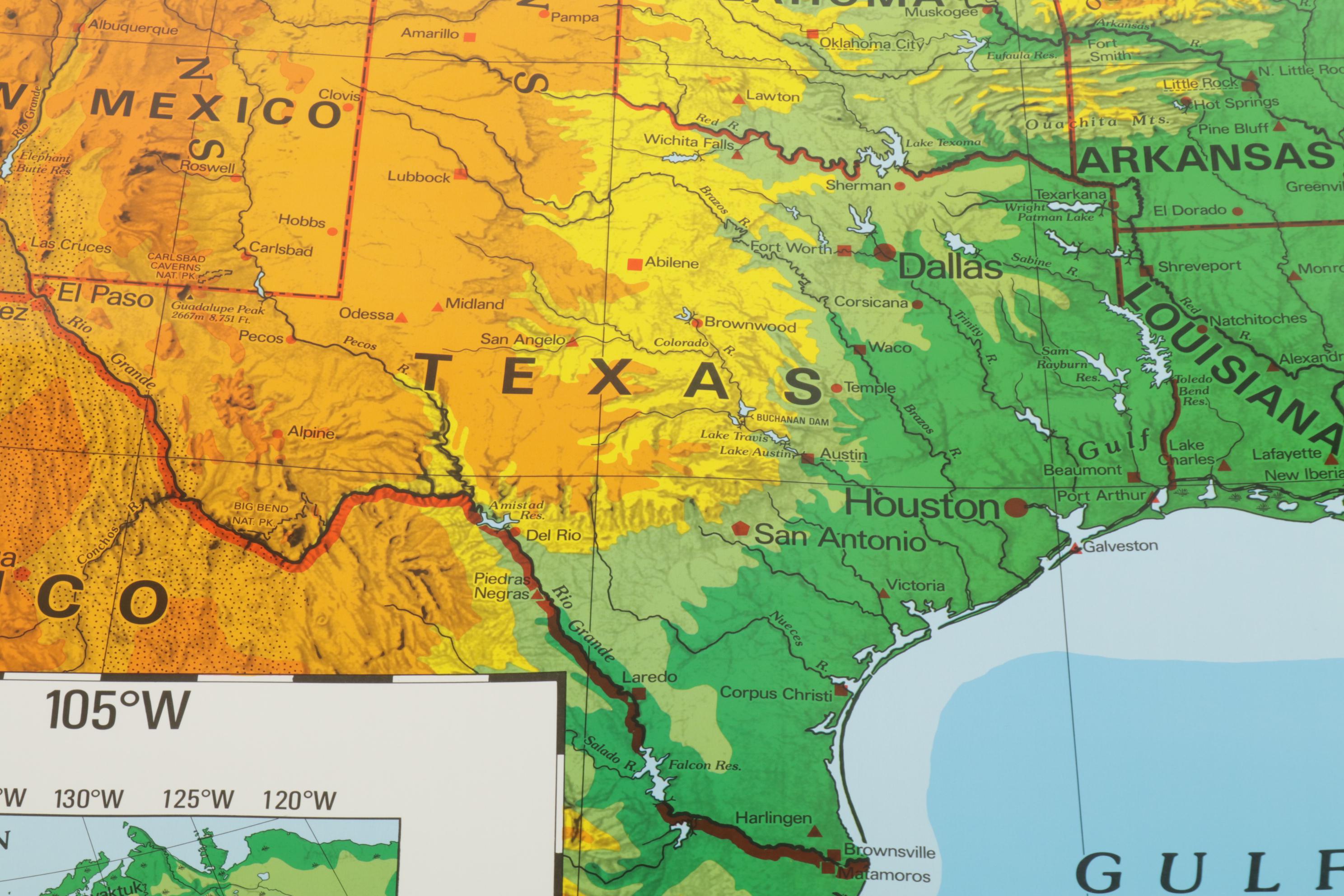 Nystrom World and United States Classroom Pull Down Map Set