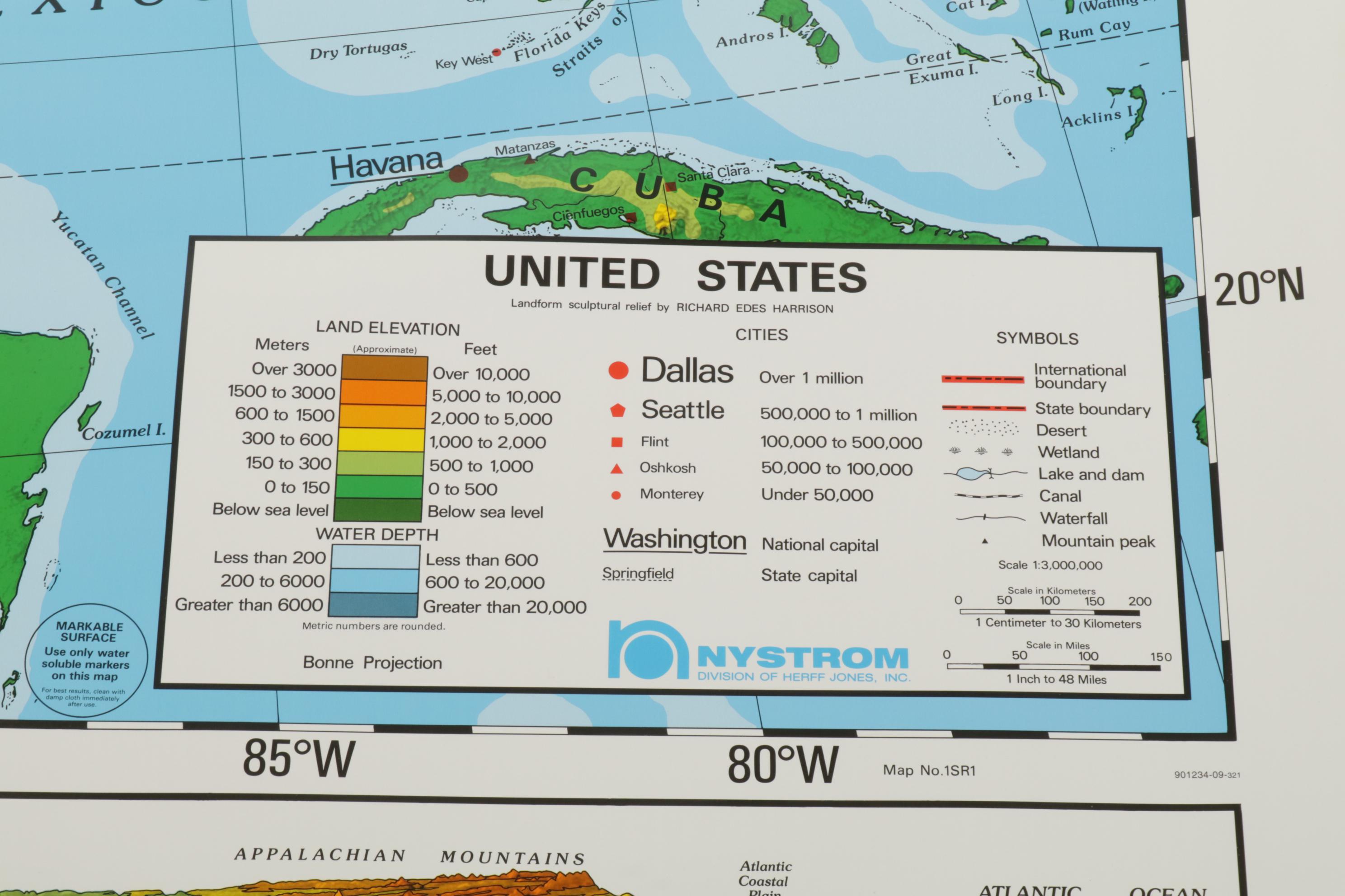 Nystrom World and United States Classroom Pull Down Map Set