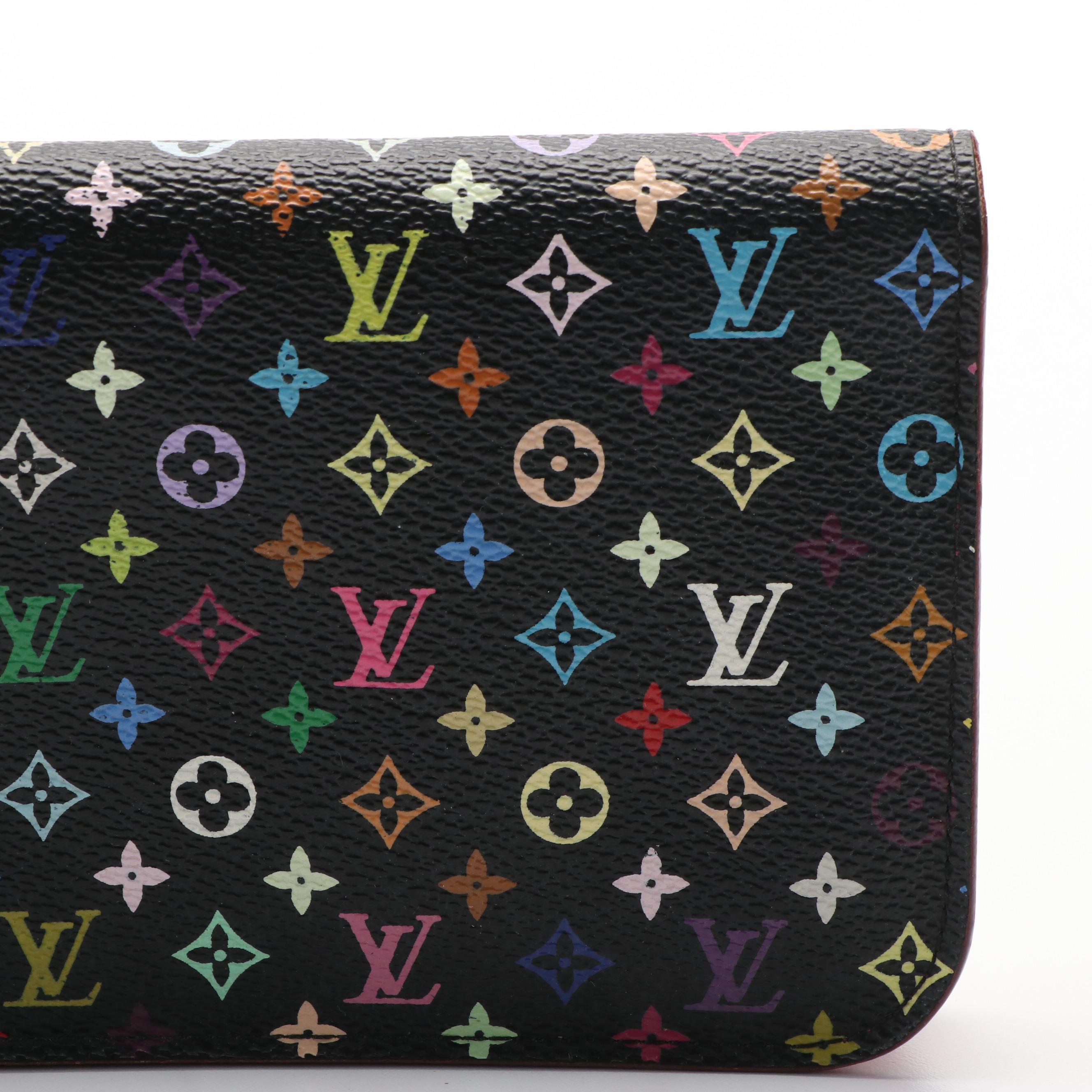 Louis Vuitton  Black Monogram Multicolore Canvas Insolite Fuchsia Wallet