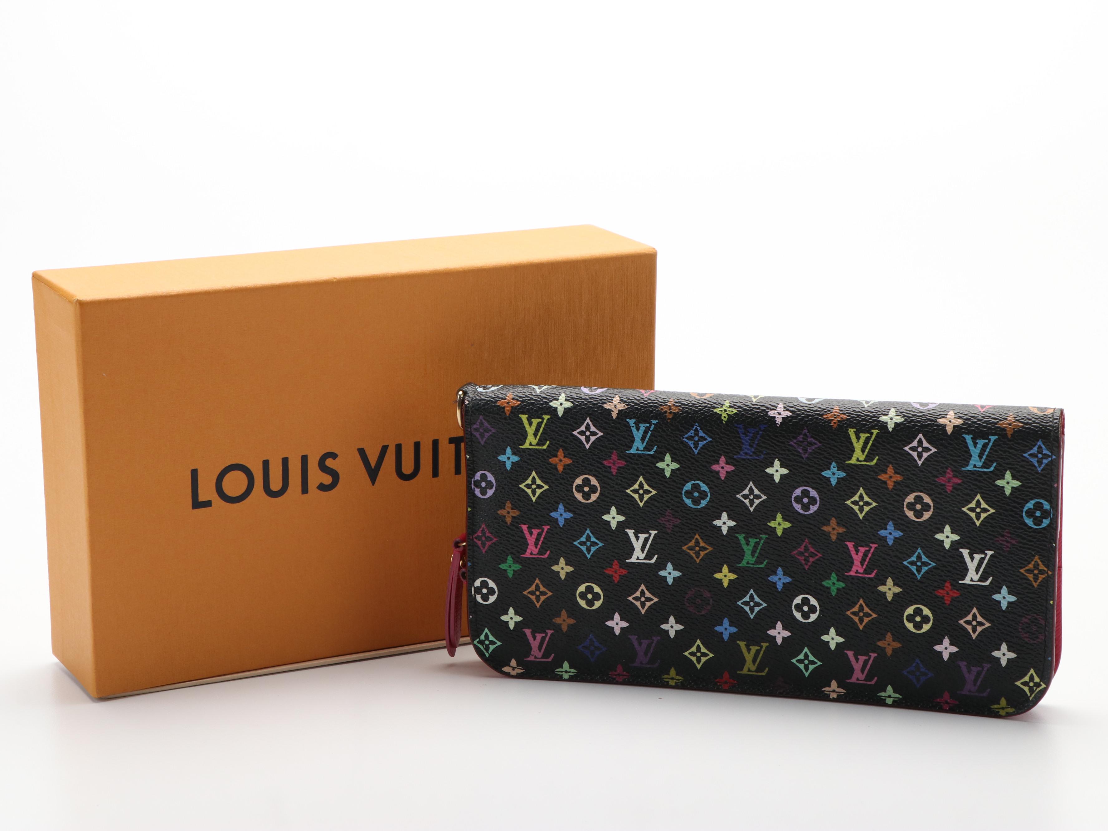 Louis Vuitton  Black Monogram Multicolore Canvas Insolite Fuchsia Wallet