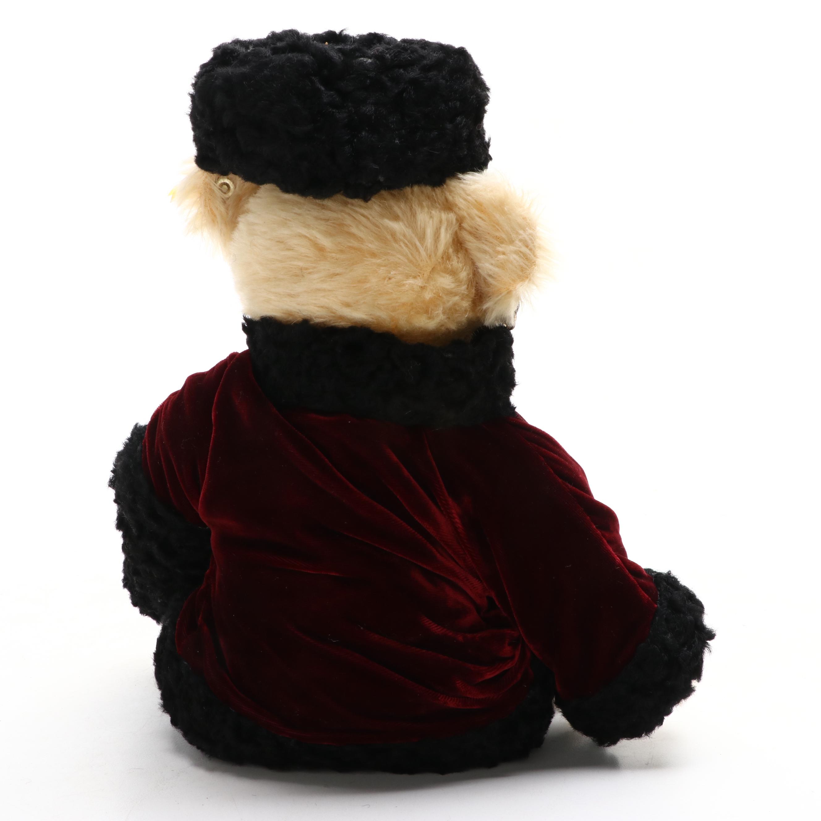 Steiff for Ralph Lauren "Russian Girl" Mohair Teddy Bear in Velvet Outfit, 1994