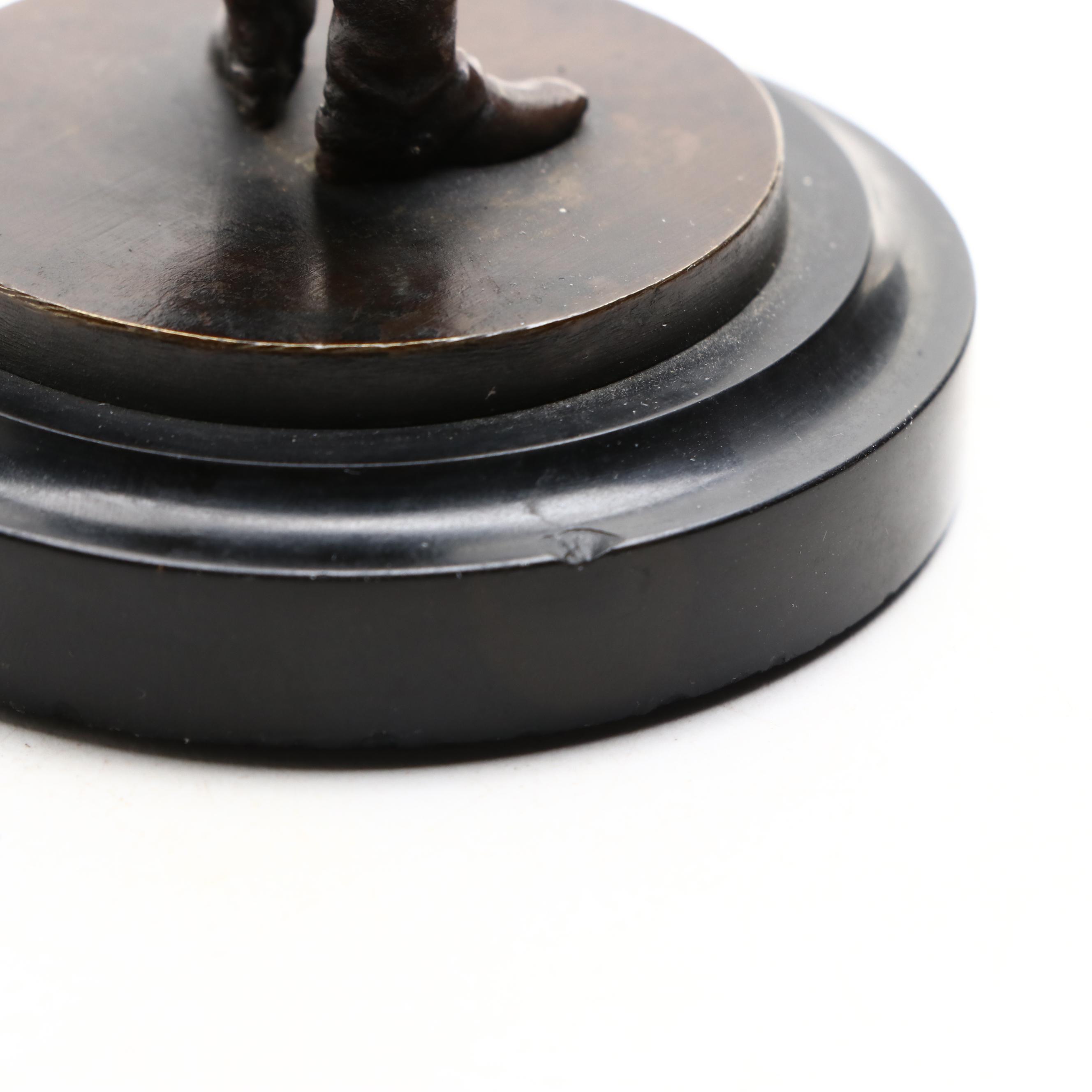 French Cast Bronze Sculpture of Napoleon on Stone Base, Mid to Late 19th C.