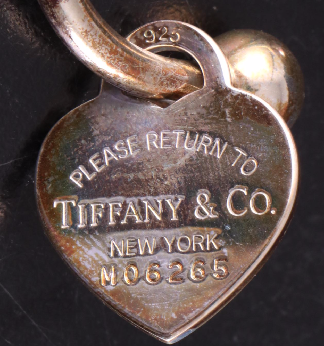 Tiffany & Co. Sterling Silver Heart Dangle Key Ring with Box