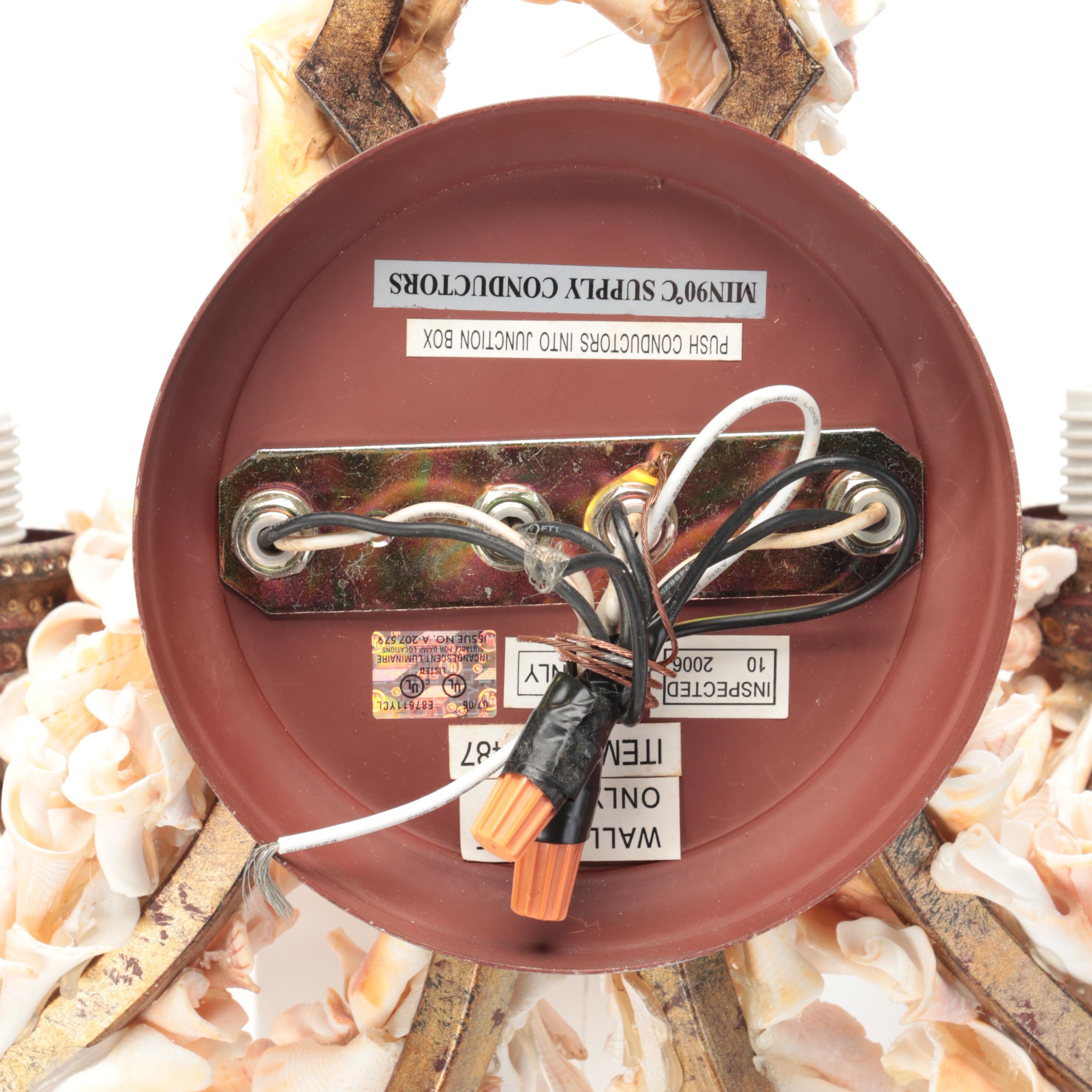 Seashell Encrusted Four-Arm Wall Sconce, 21st Century