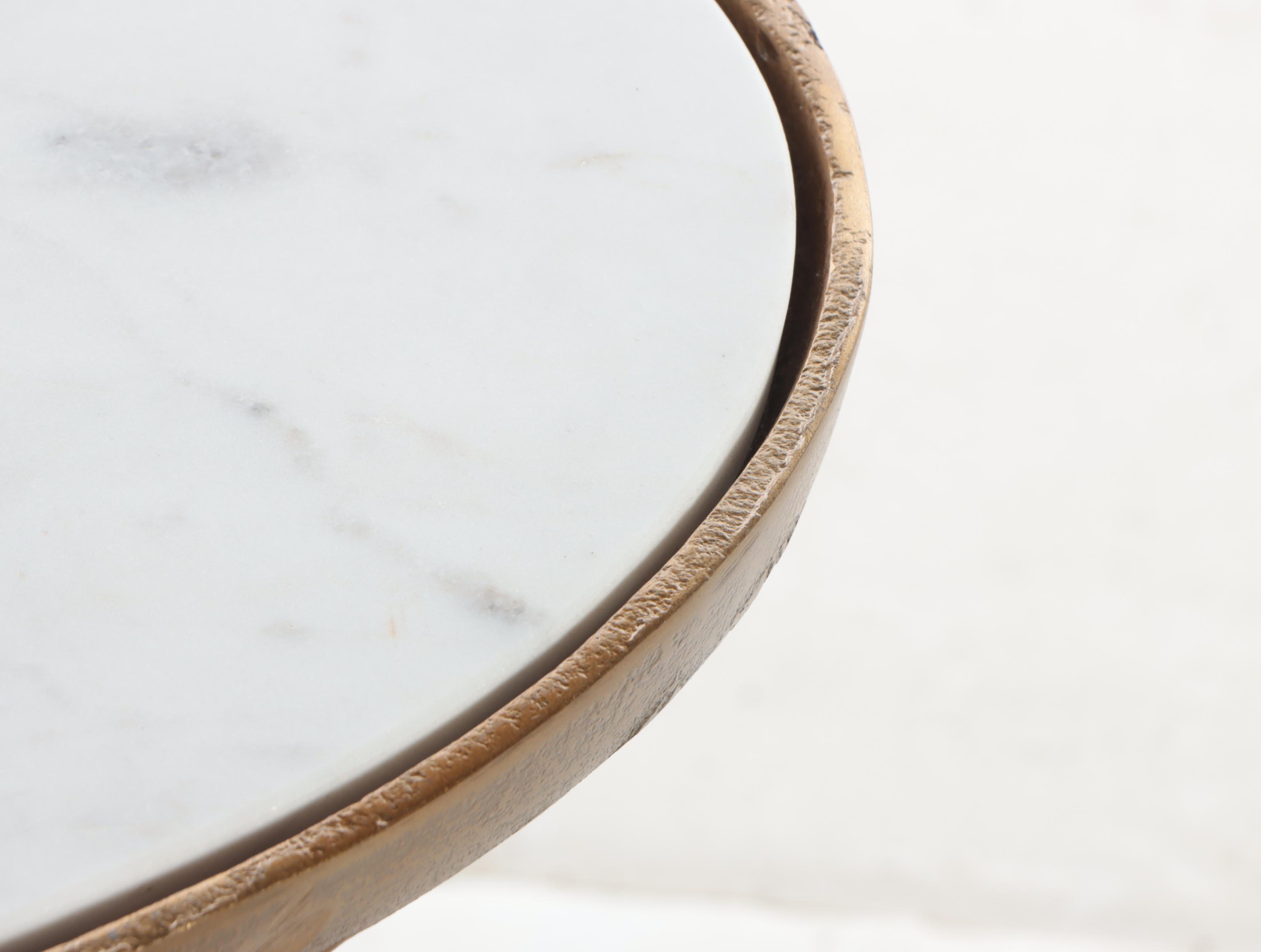 Zodax Nikki Modern Marble and Recycled Aluminum Nesting Tables Set