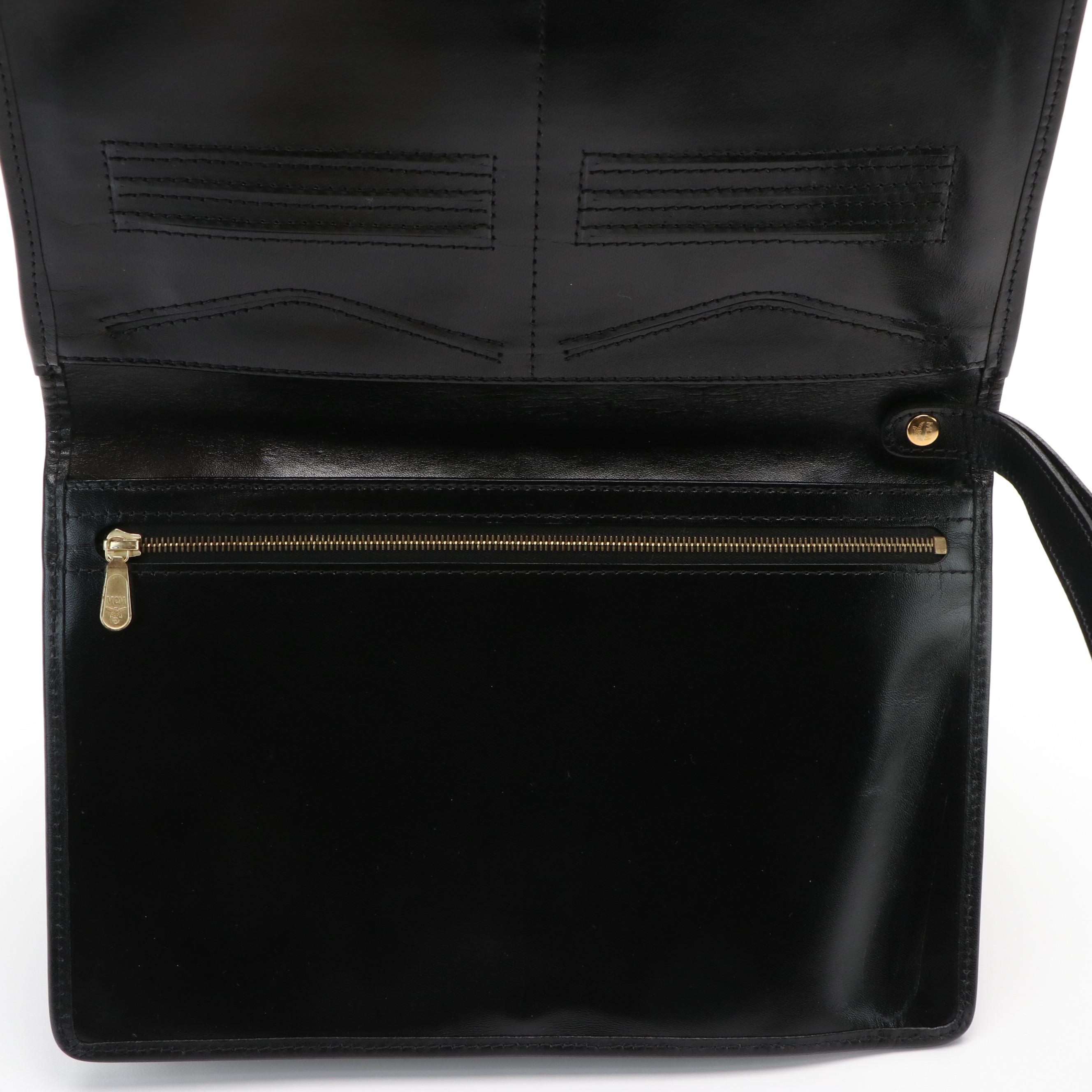 MCM Black Visetos Nylon Clutch