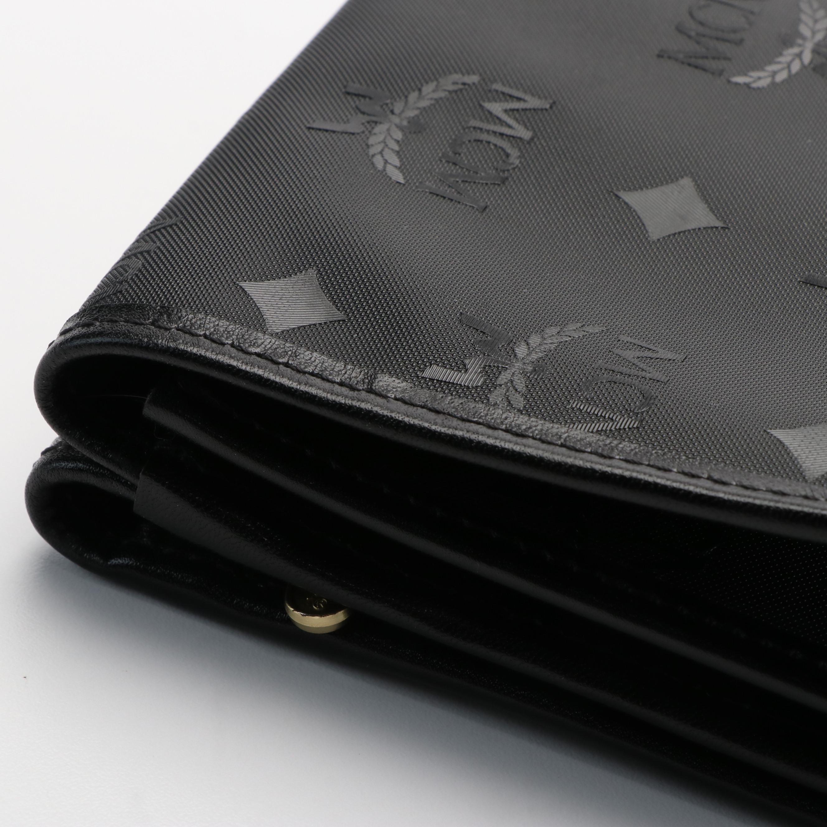 MCM Black Visetos Nylon Clutch