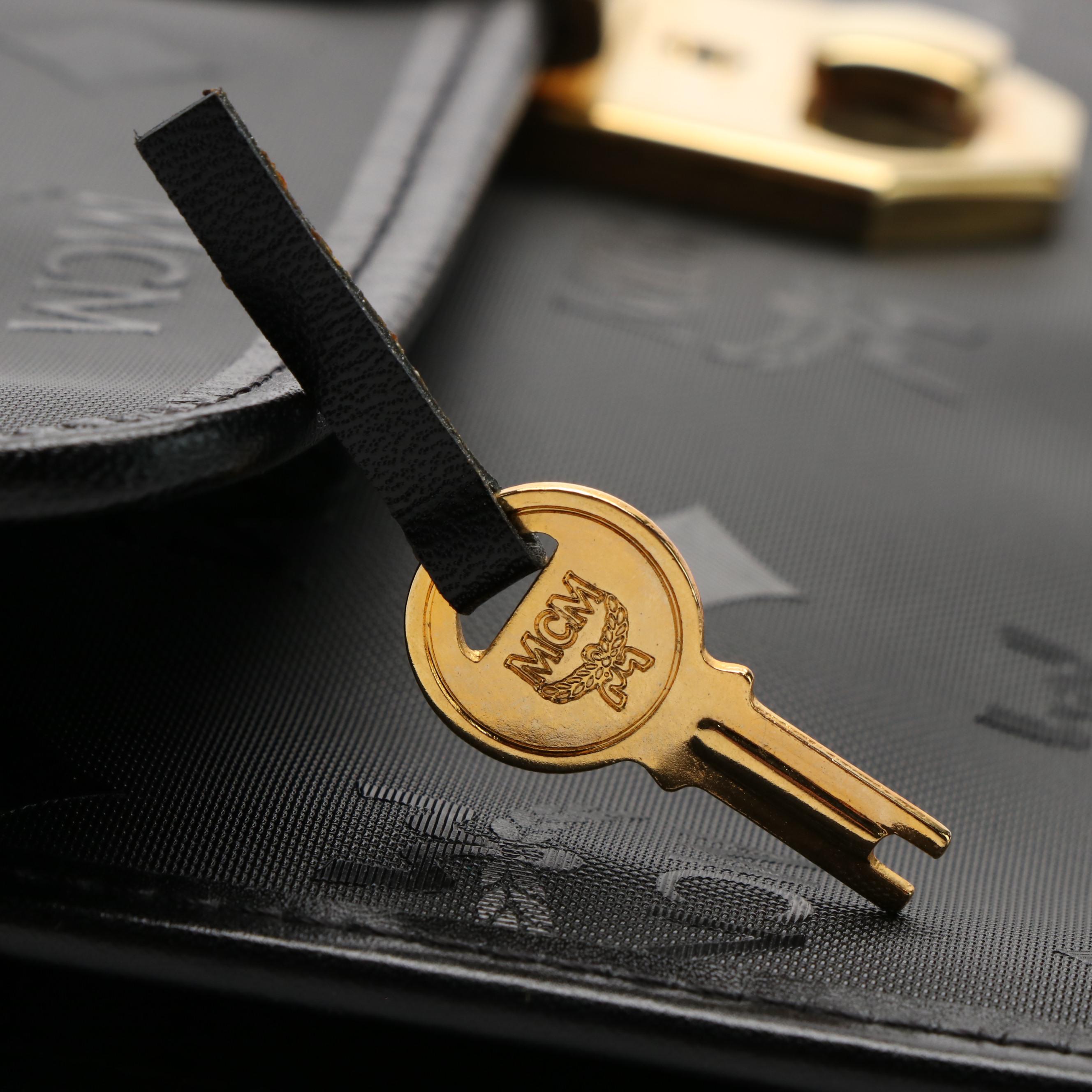 MCM Black Visetos Nylon Clutch