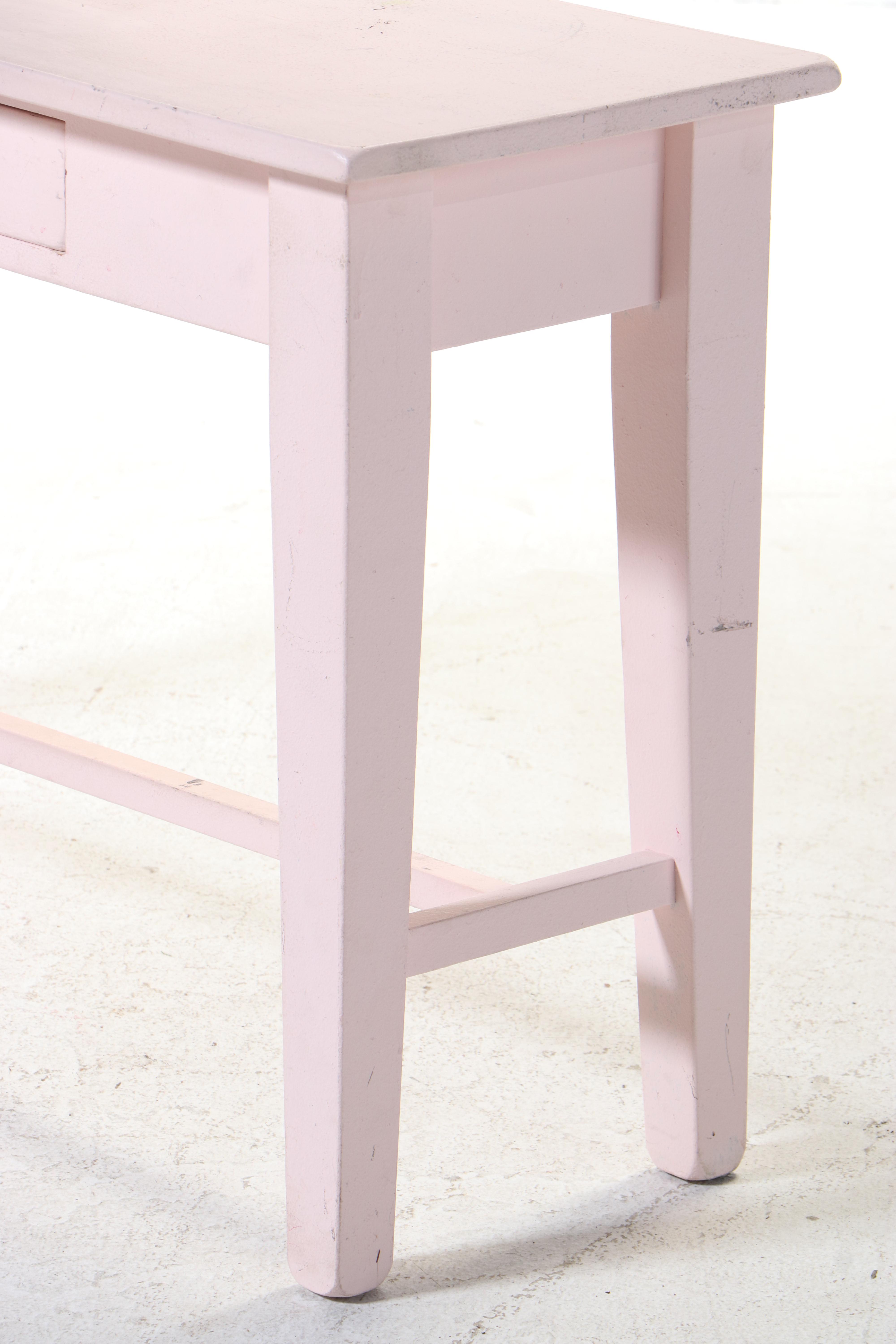 World Market Pink-Painted Console Table