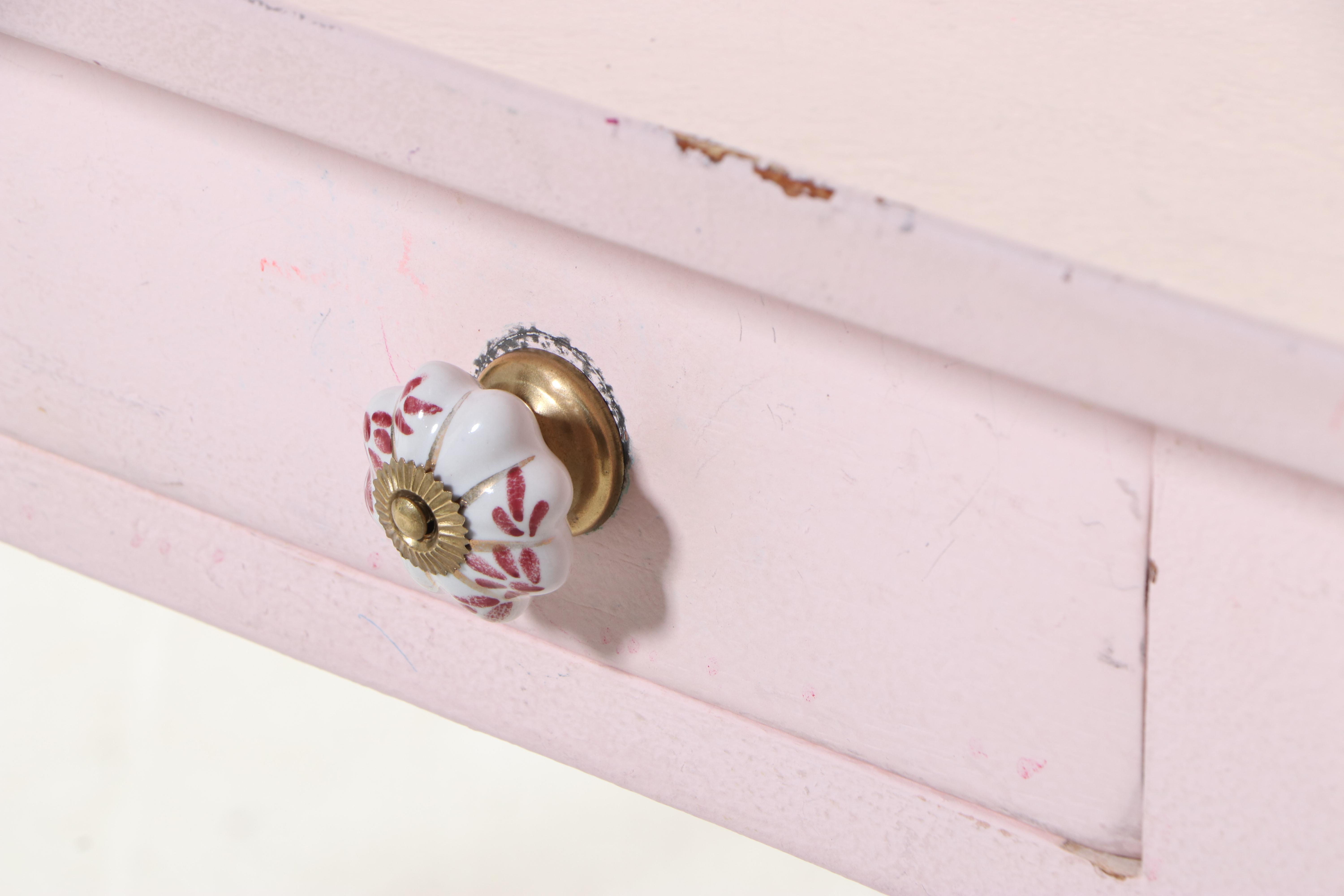 World Market Pink-Painted Console Table