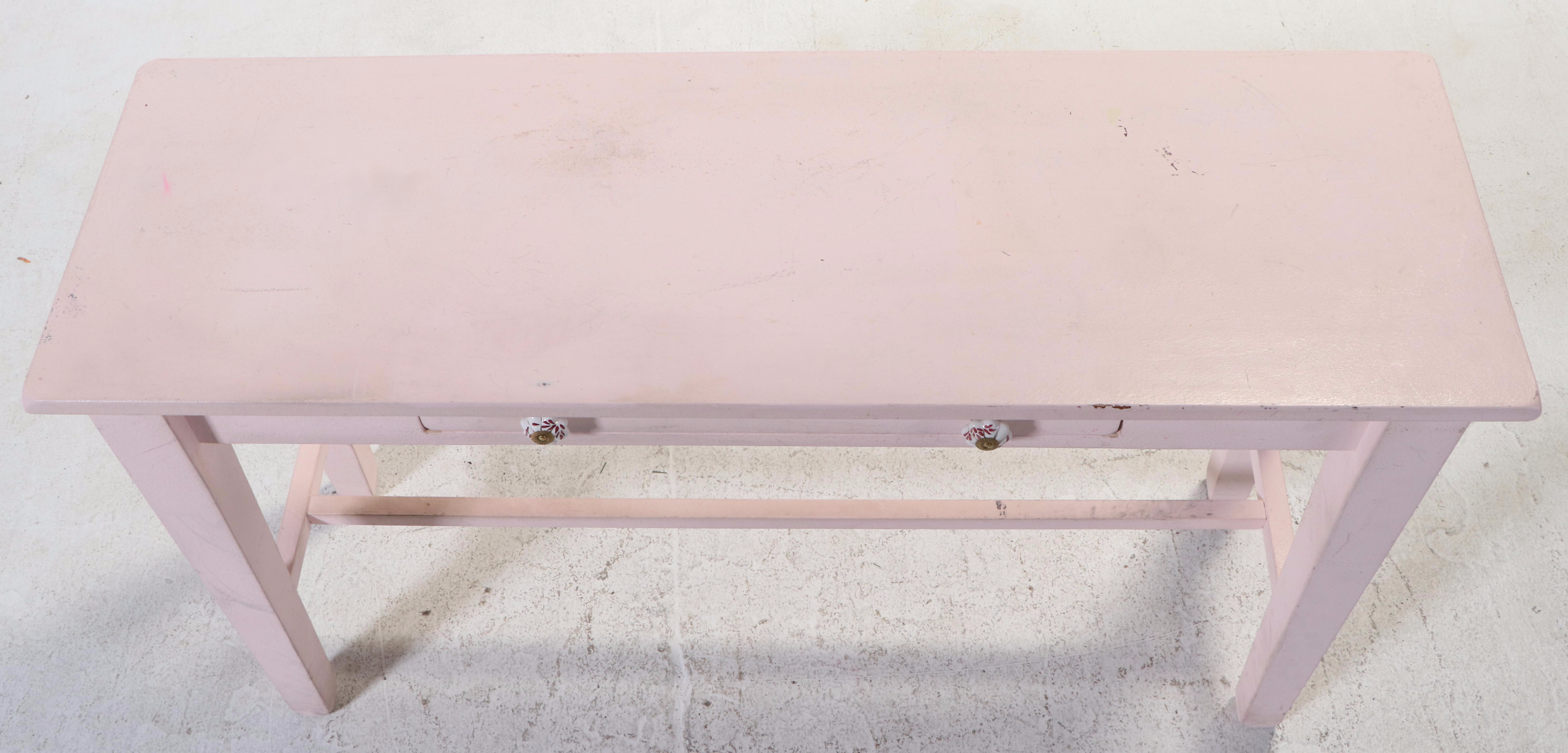 World Market Pink-Painted Console Table