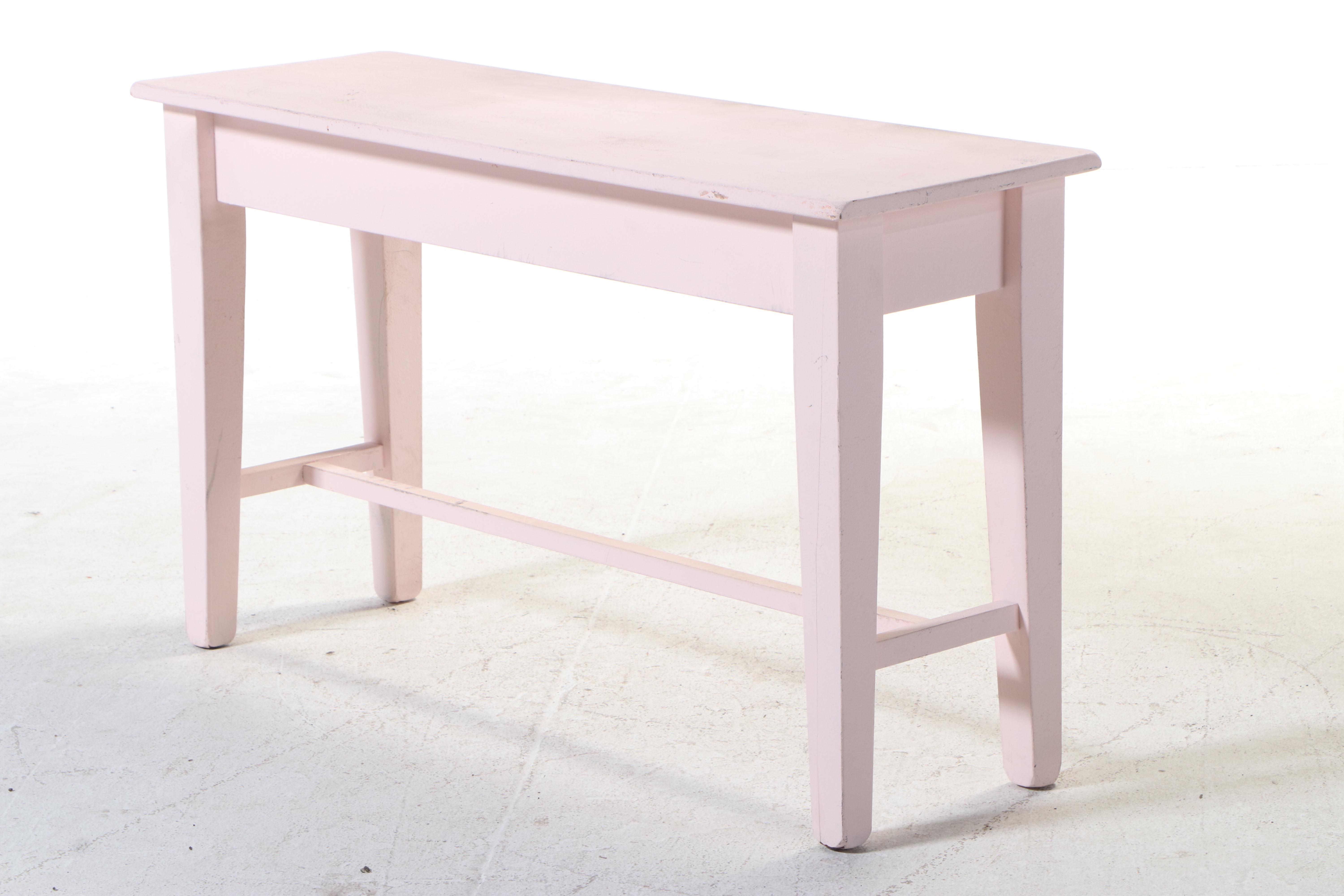World Market Pink-Painted Console Table