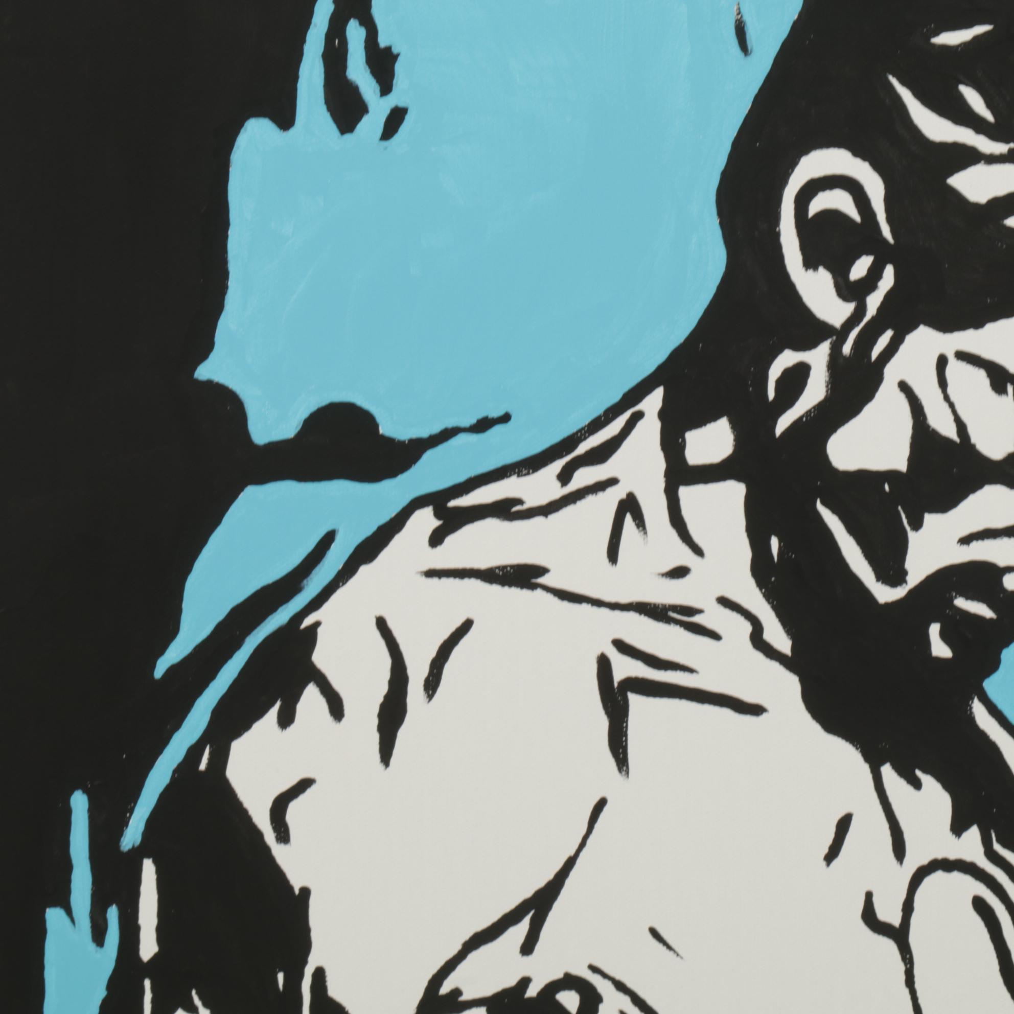 deSanto Male Figural Acrylic Painting "SARO", 2024