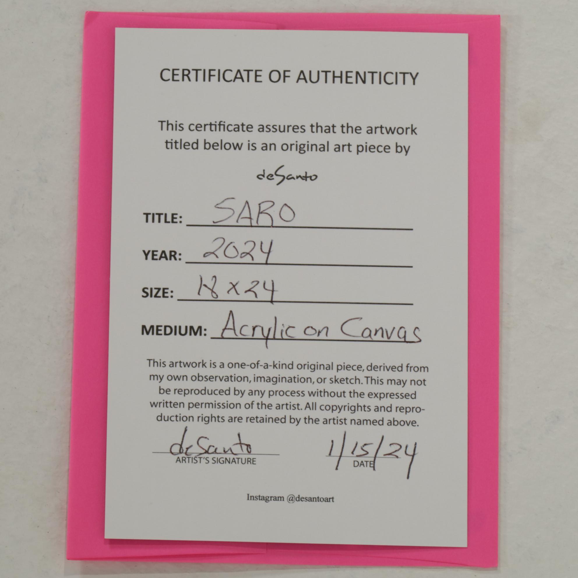 deSanto Male Figural Acrylic Painting "SARO", 2024