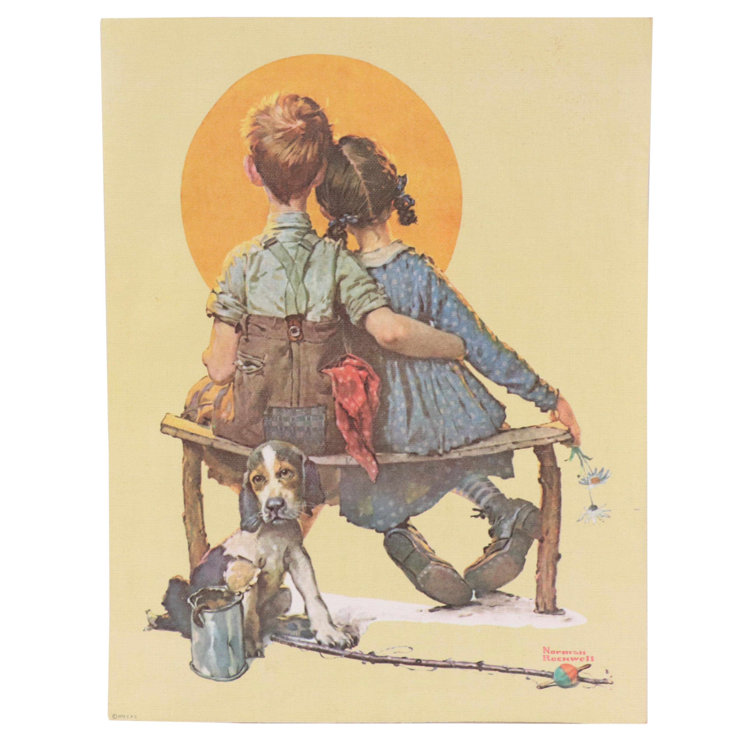Offset Lithograph After Norman Rockwell "First Love"
