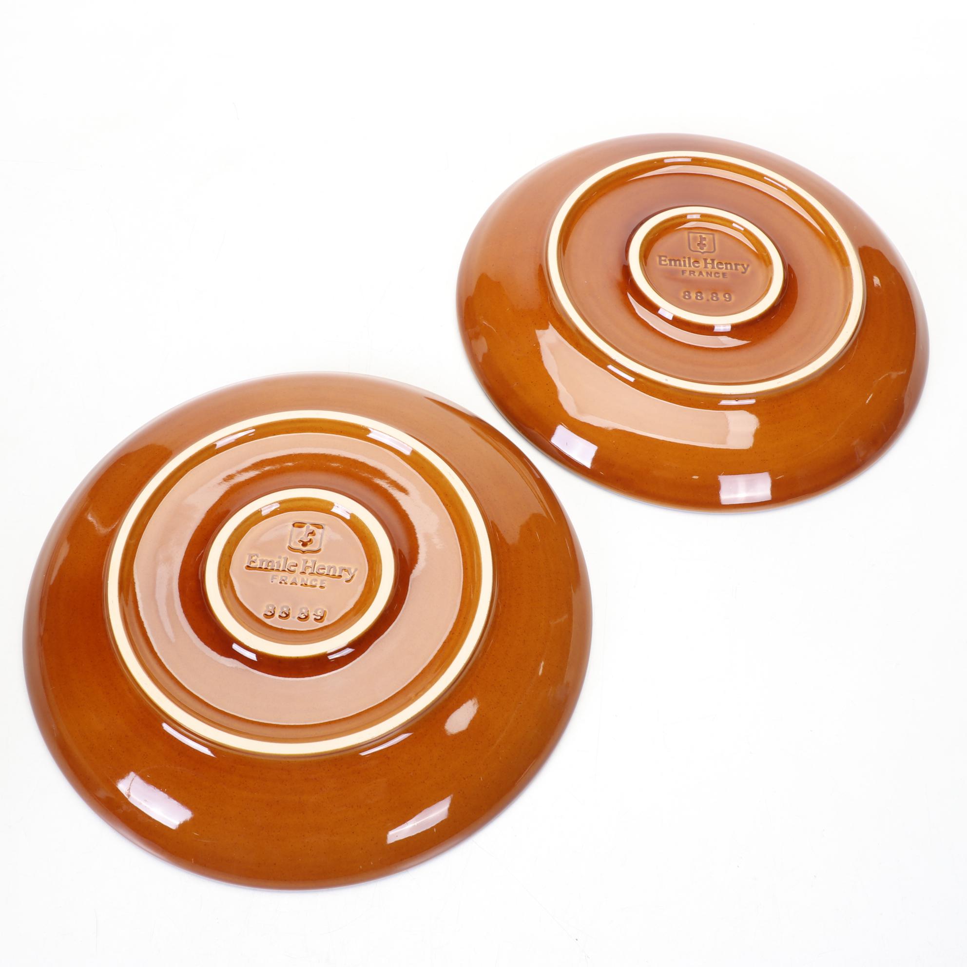 Emile Henry Ceramic Pasta Bowl and Plates with Three Cookbooks EBTH