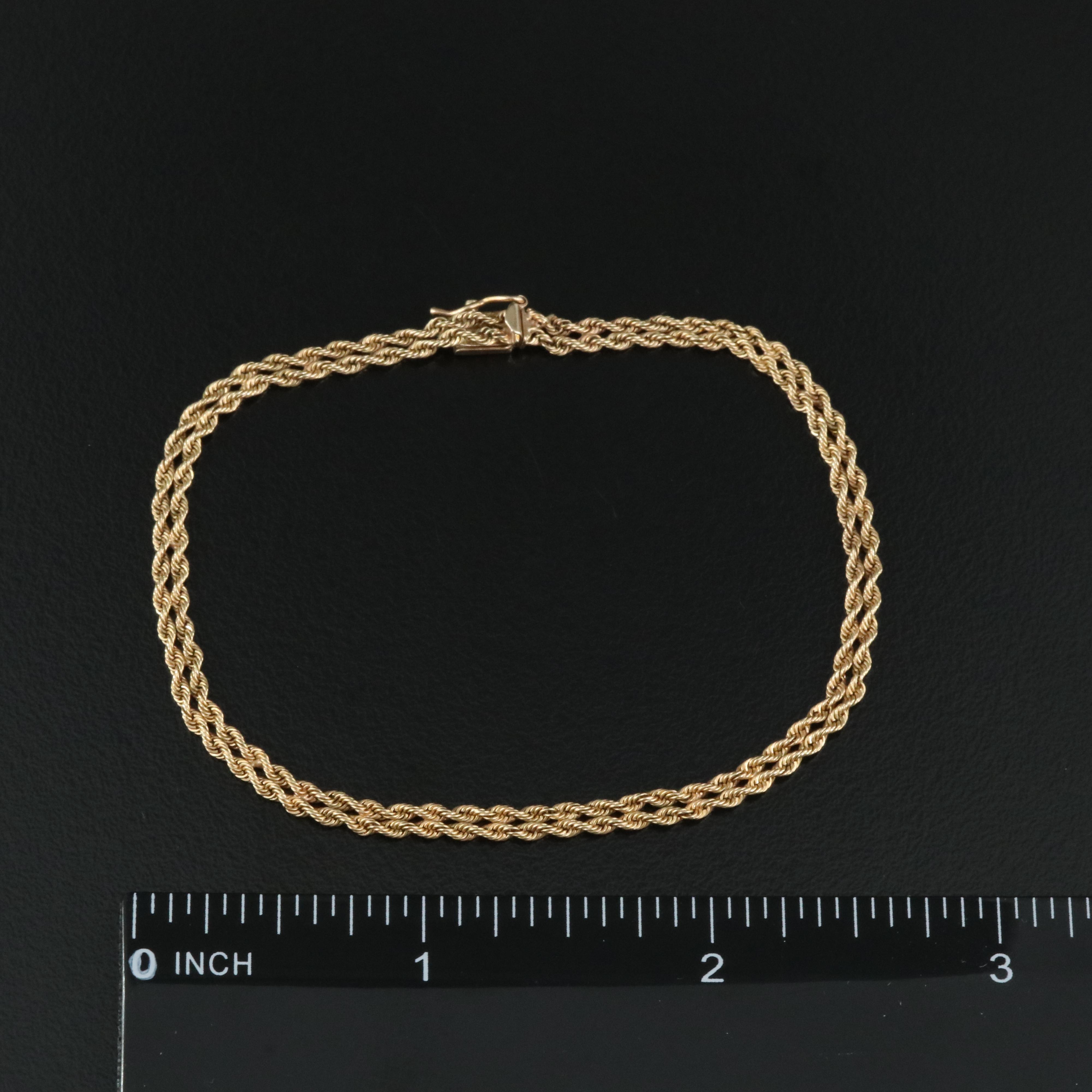 14K Double Braided Rope Bracelet
