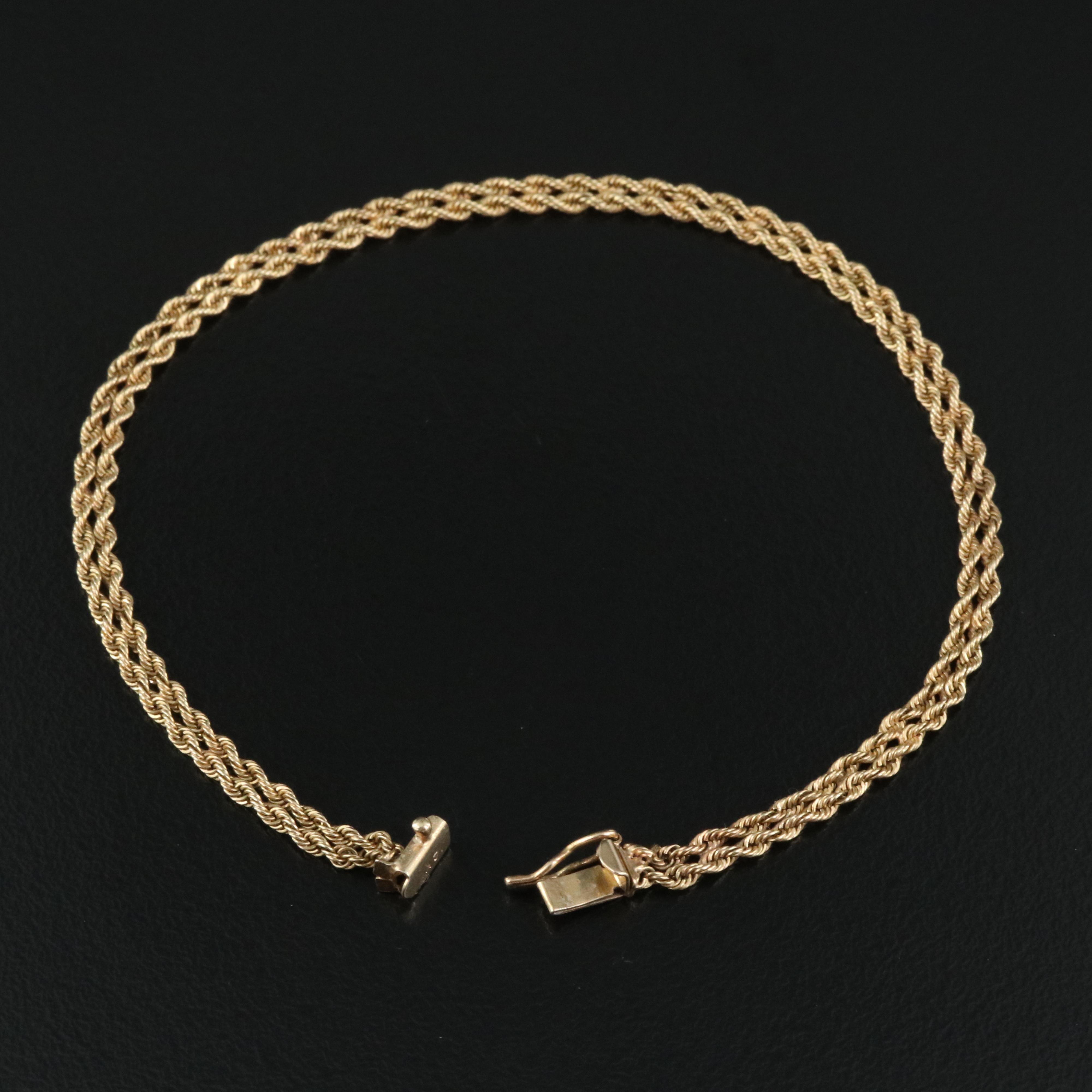 14K Double Braided Rope Bracelet