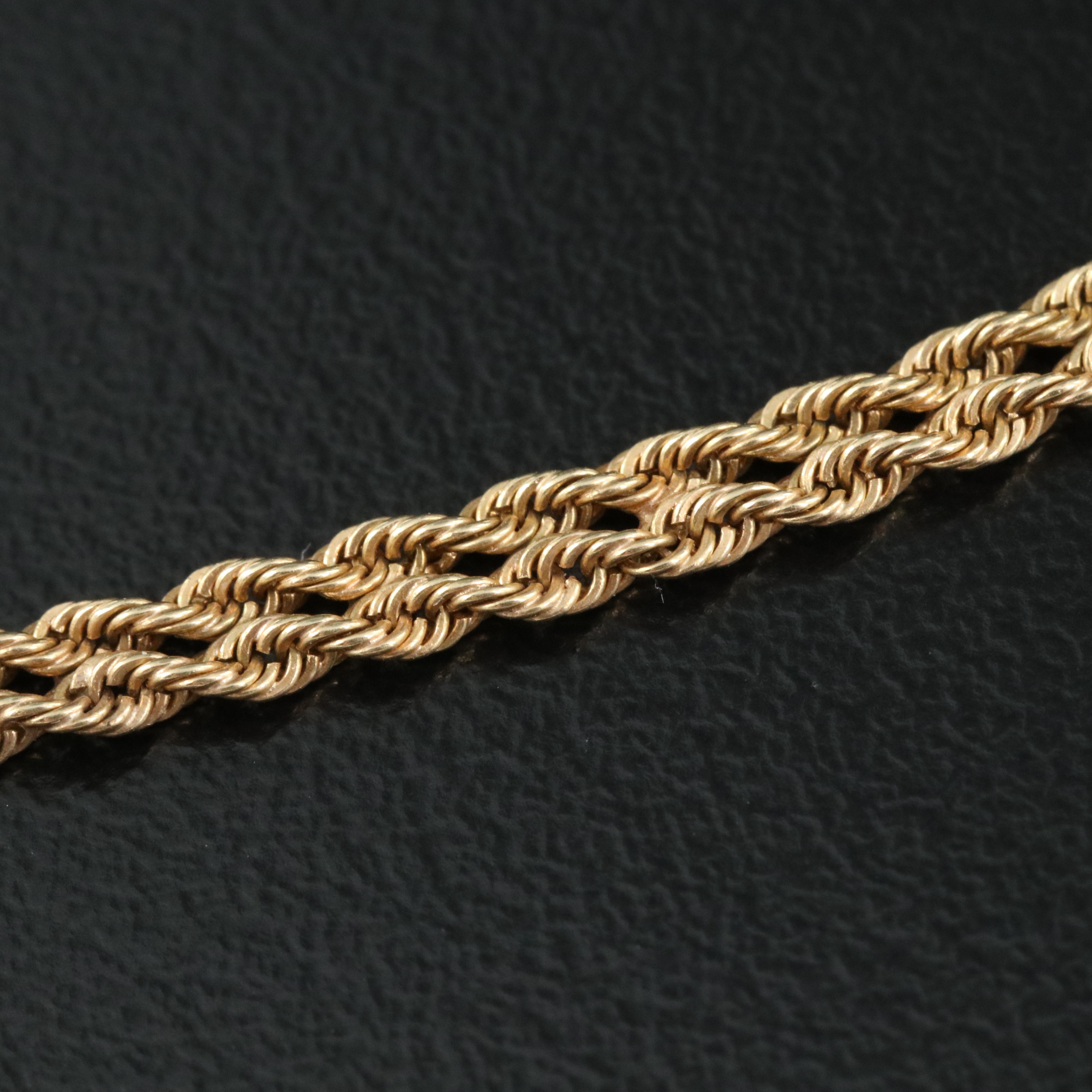 14K Double Braided Rope Bracelet