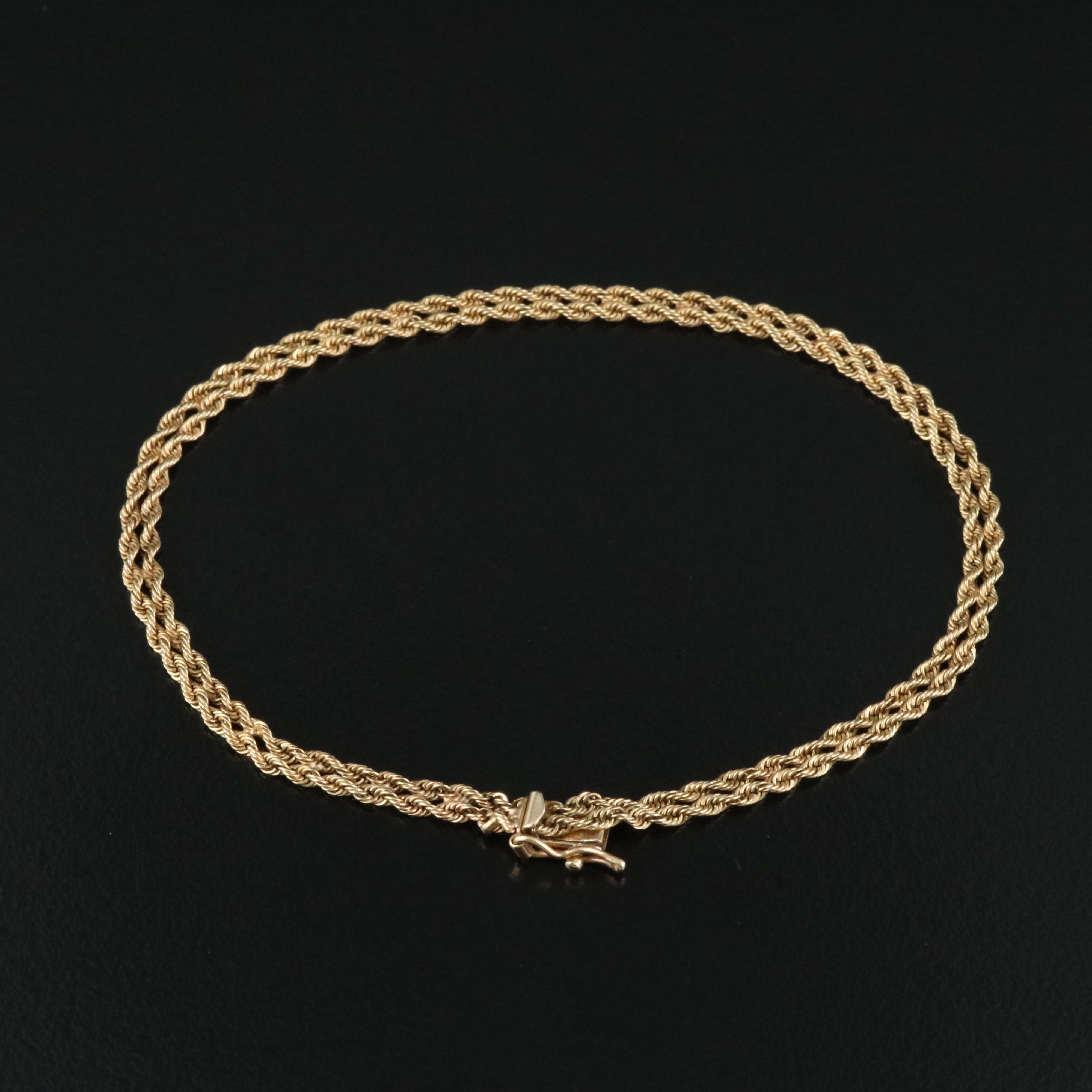 14K Double Braided Rope Bracelet
