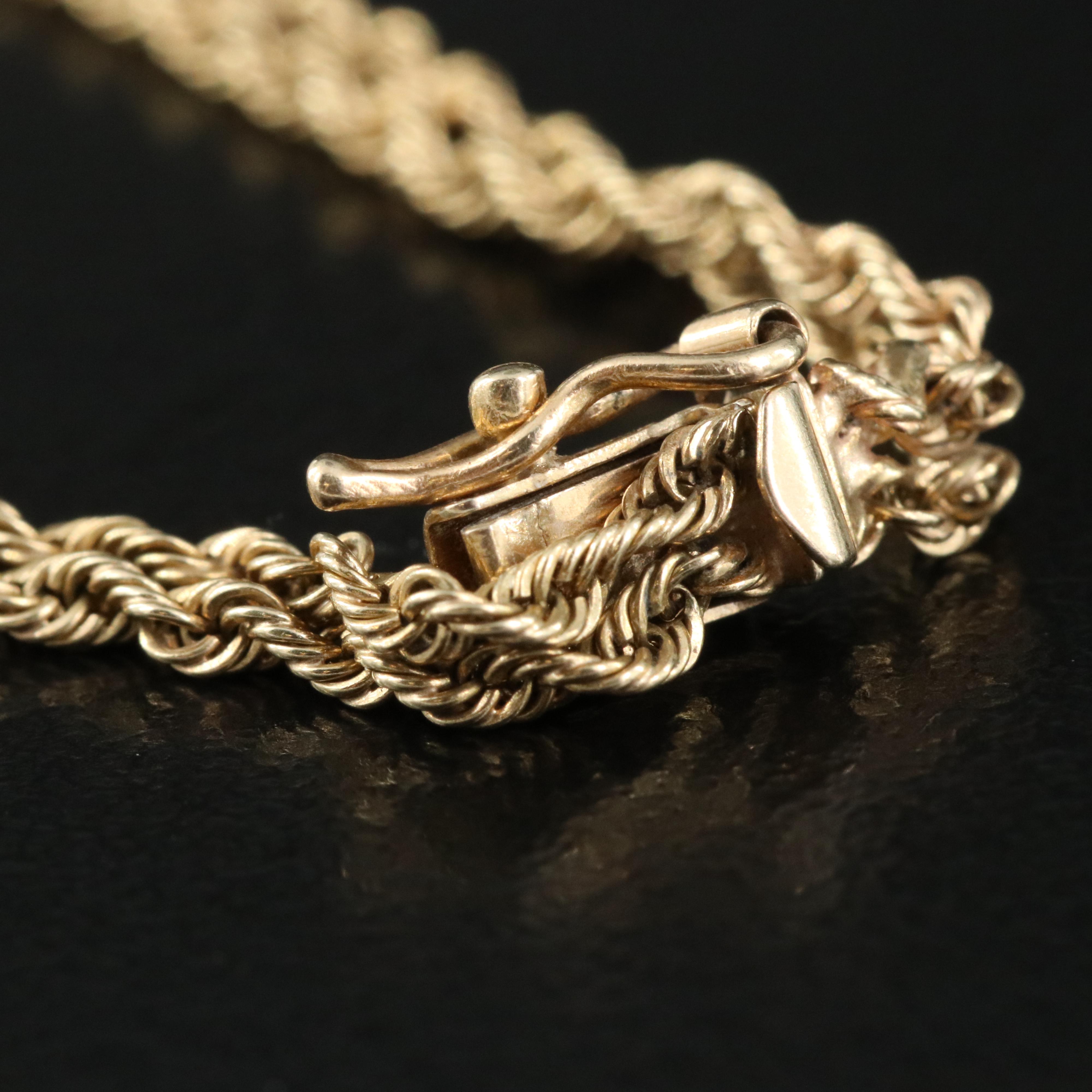 14K Double Braided Rope Bracelet