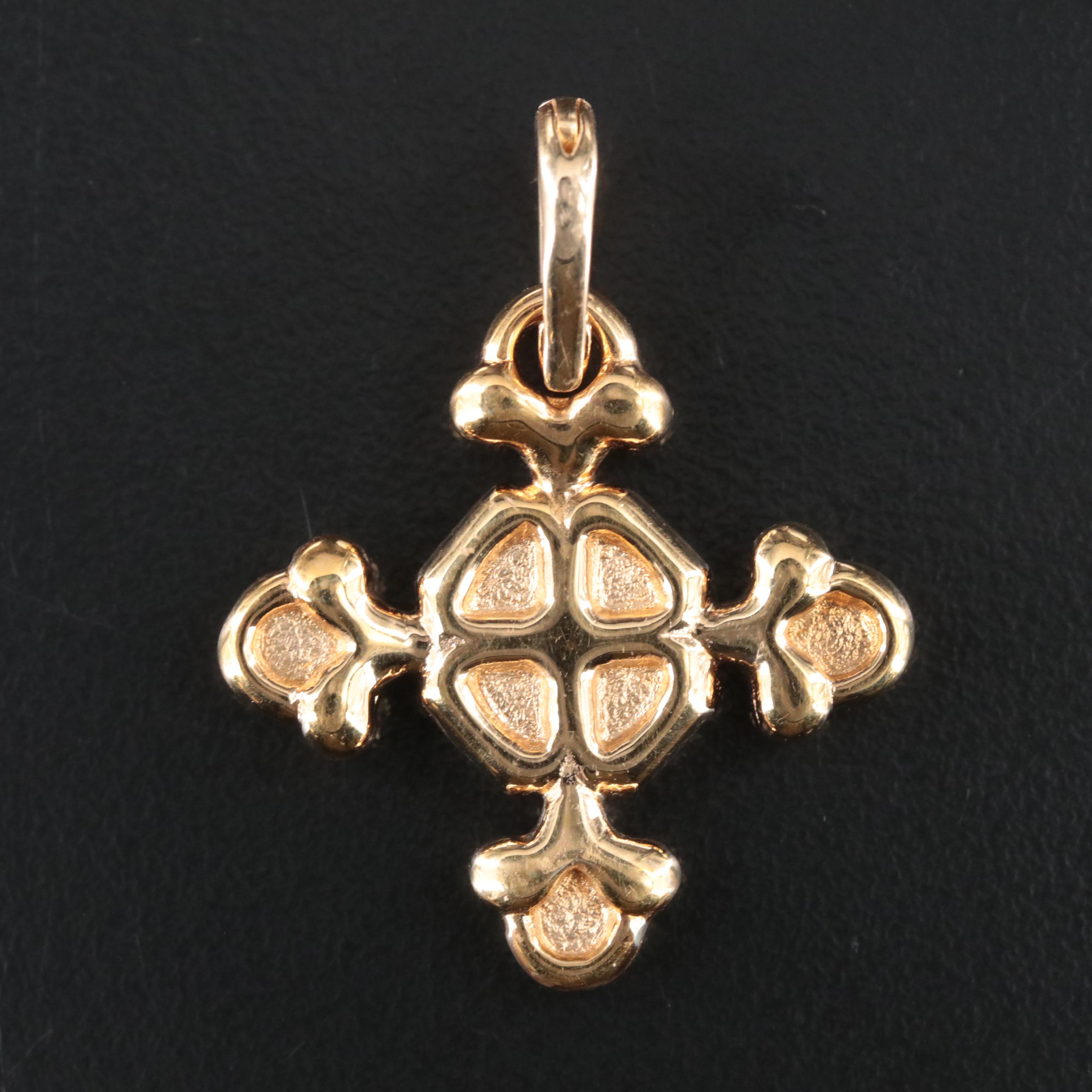Italian 14K Cross Enhancer Pendant
