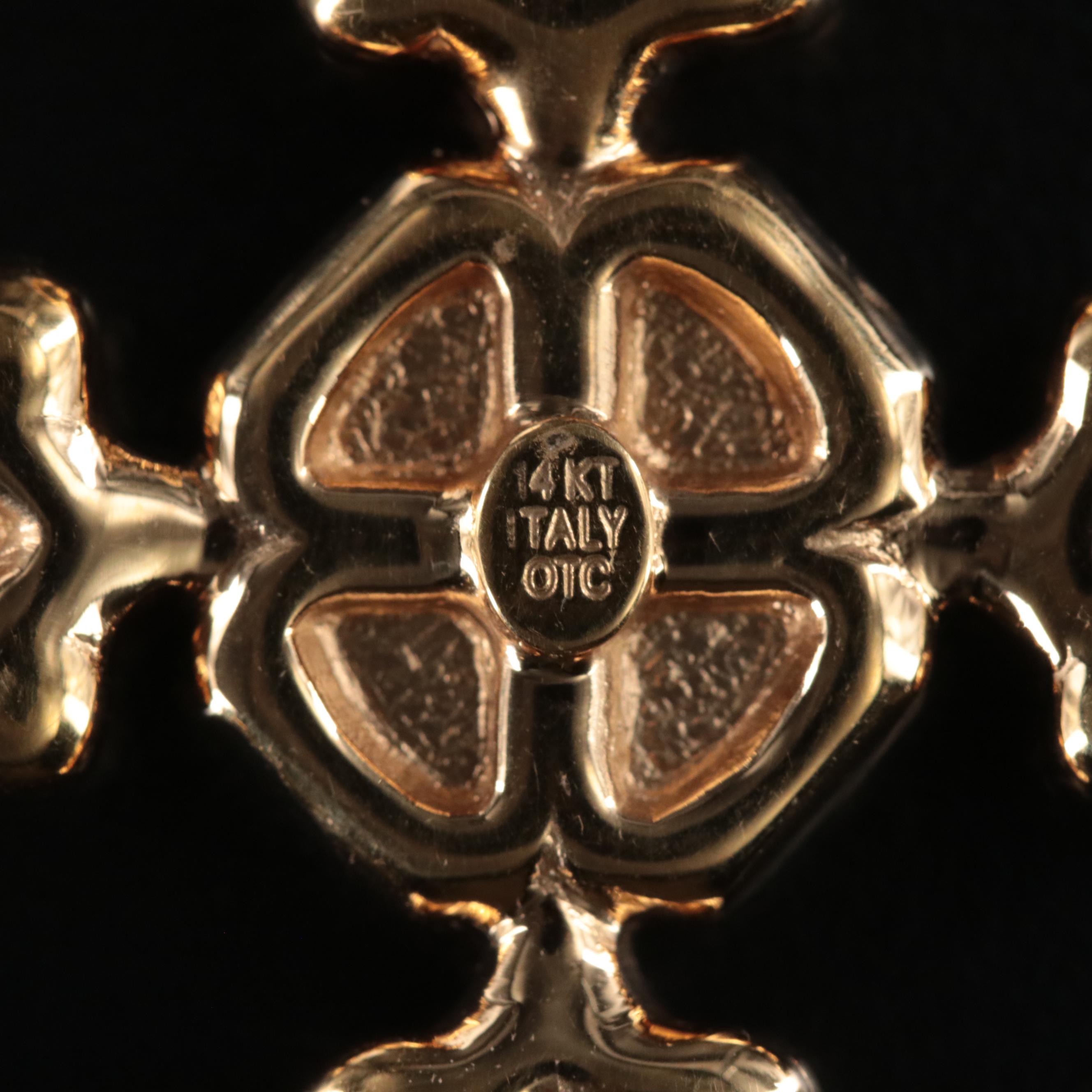 Italian 14K Cross Enhancer Pendant