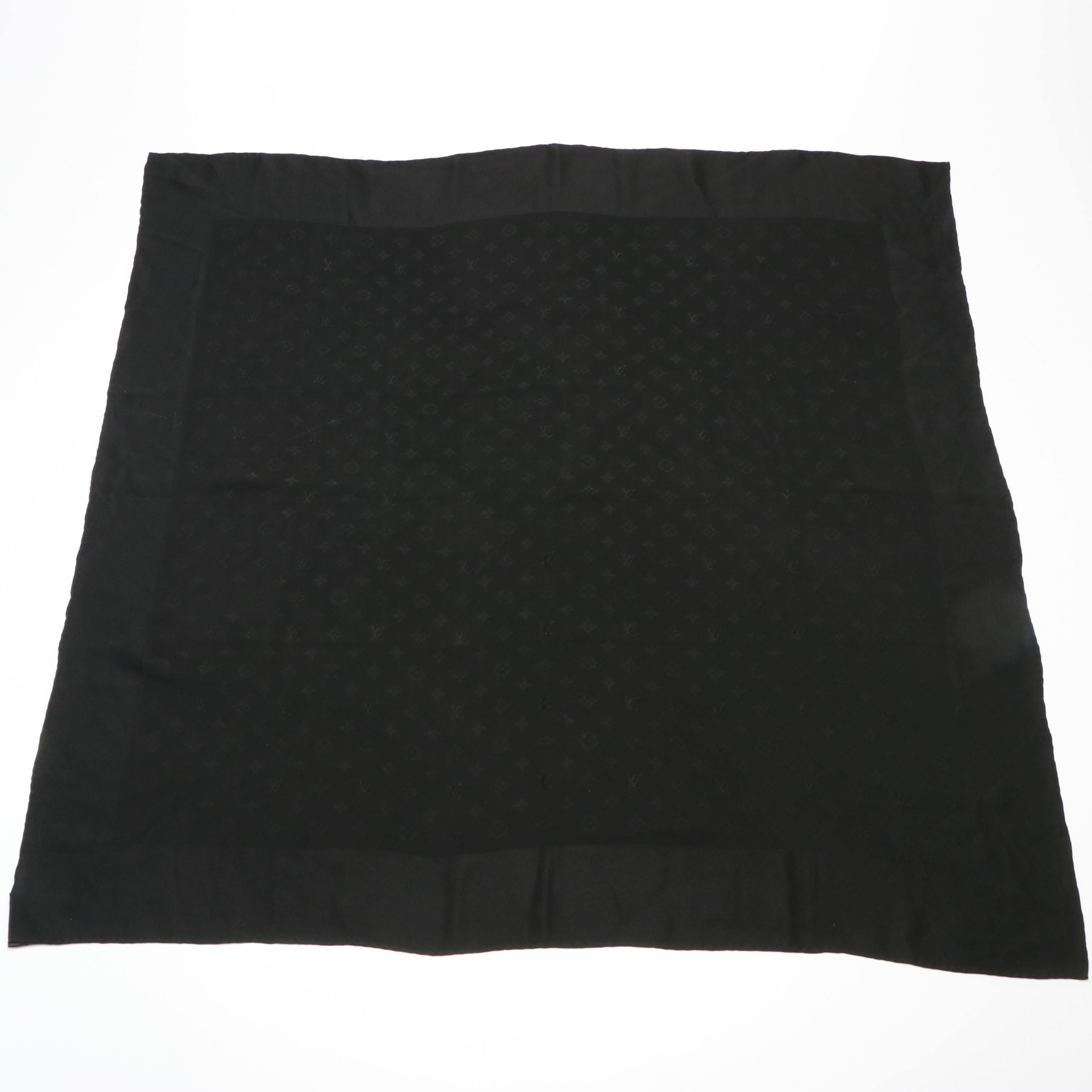 Louis Vuitton Monogram Scarf in Black Silk