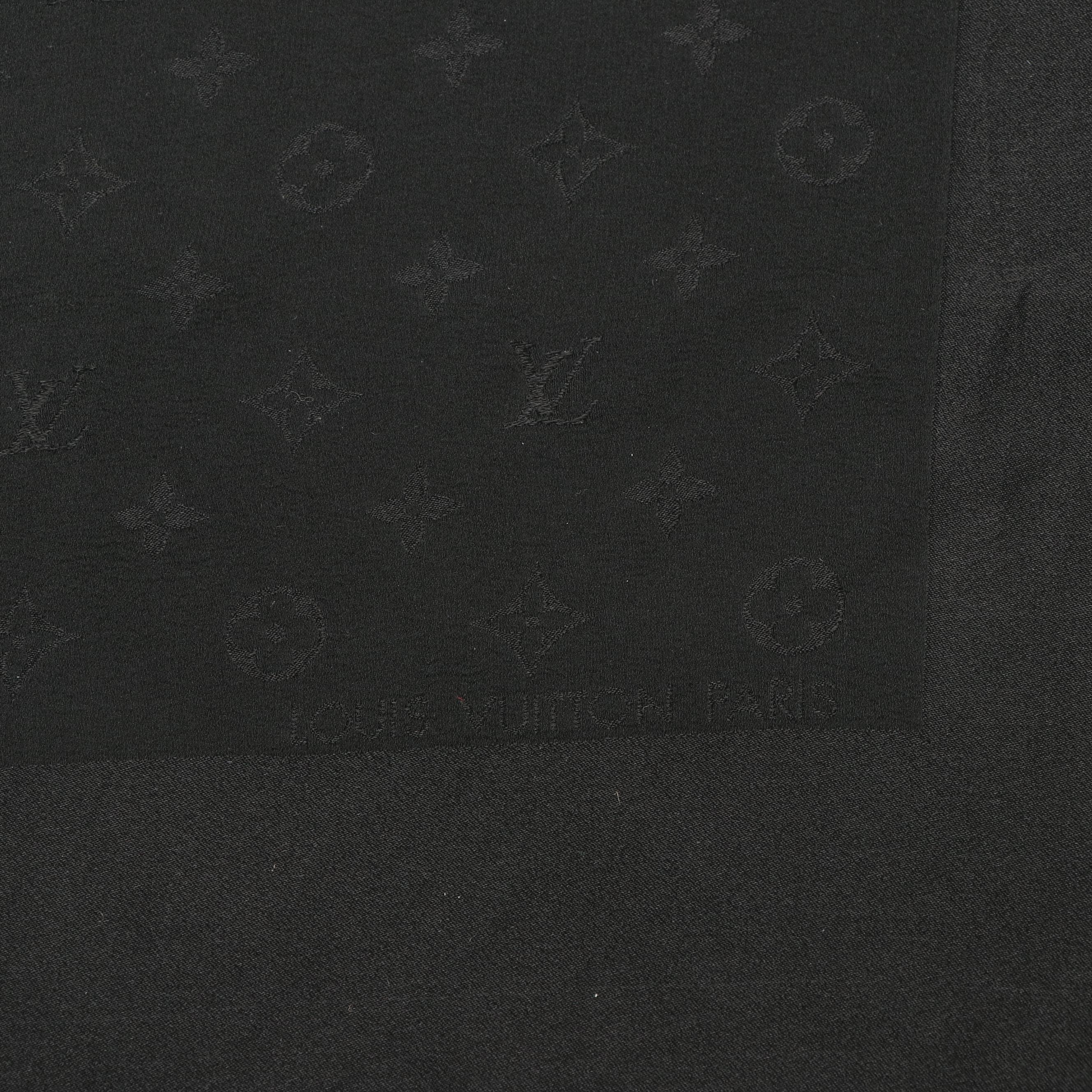 Louis Vuitton Monogram Scarf in Black Silk