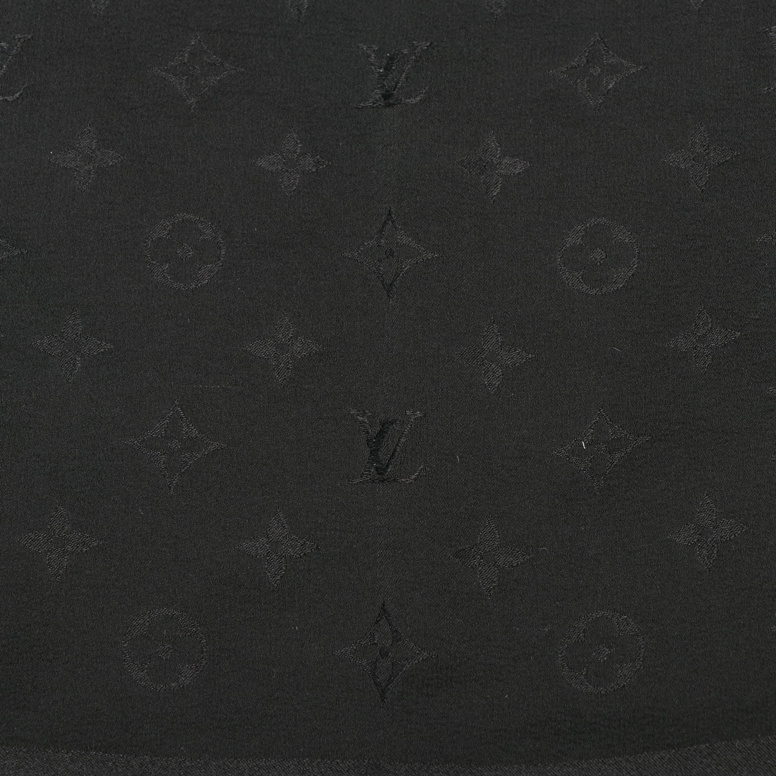Louis Vuitton Monogram Scarf in Black Silk
