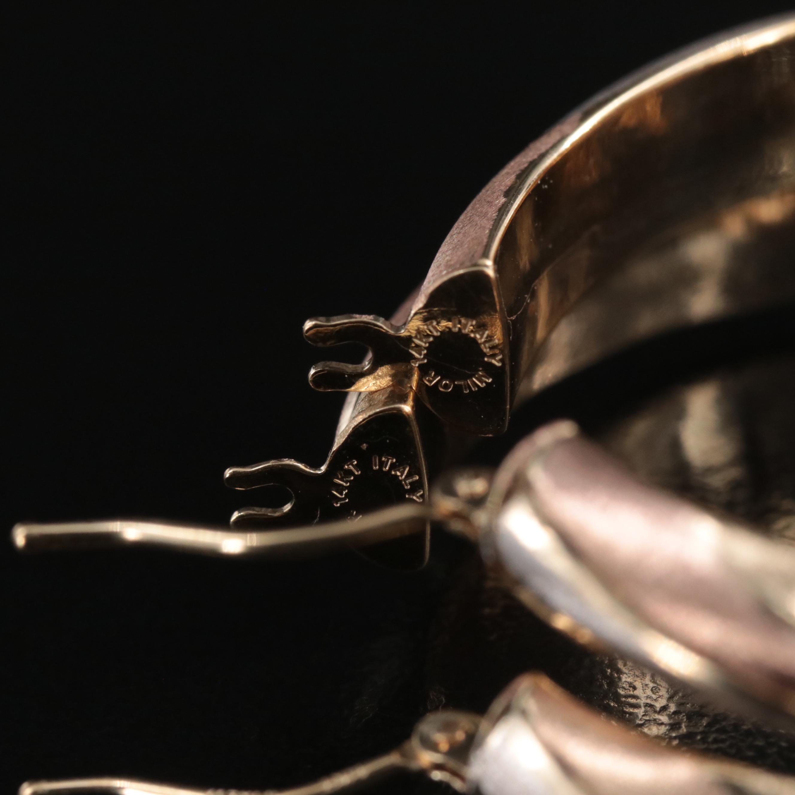 Italian Milor 14K Tri-Color Gold Hoop Earrings