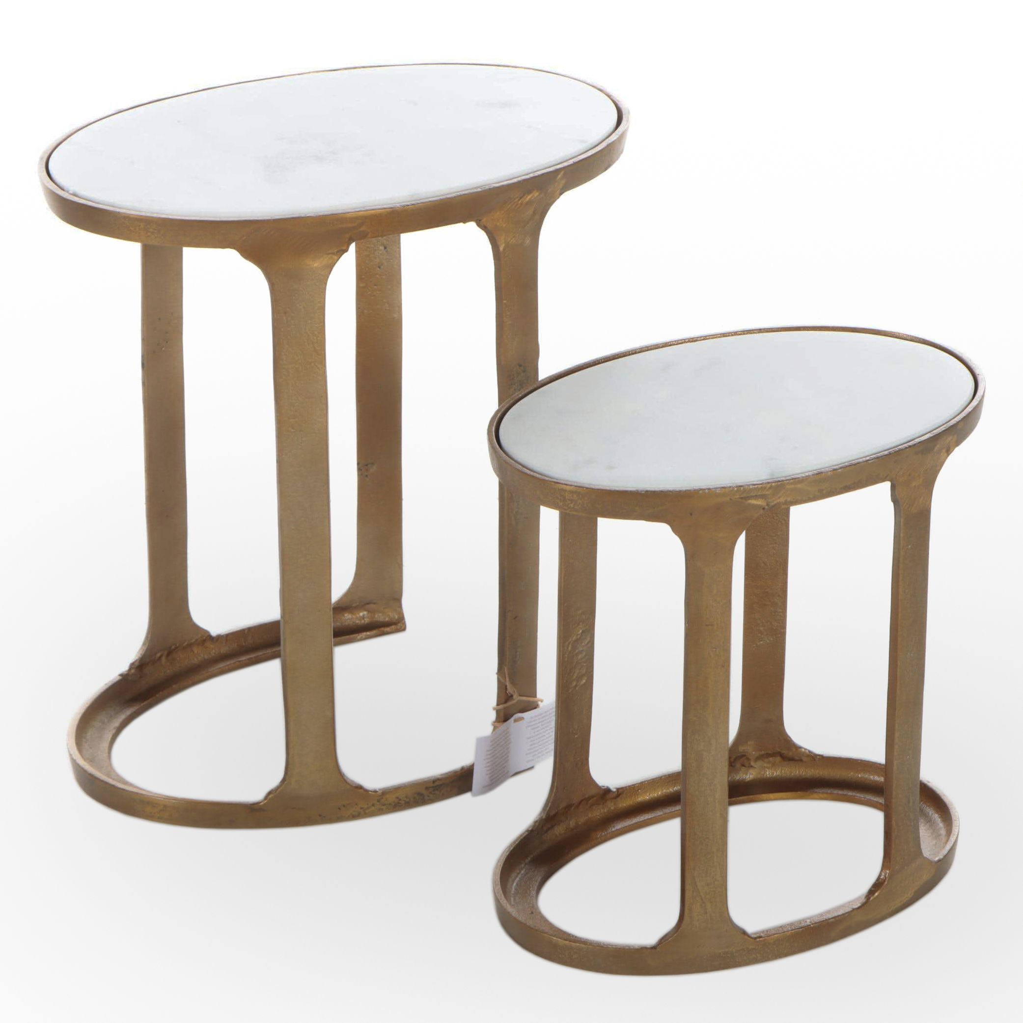 Zodax Nikki Modern Marble and Recycled Aluminum Nesting Tables Set