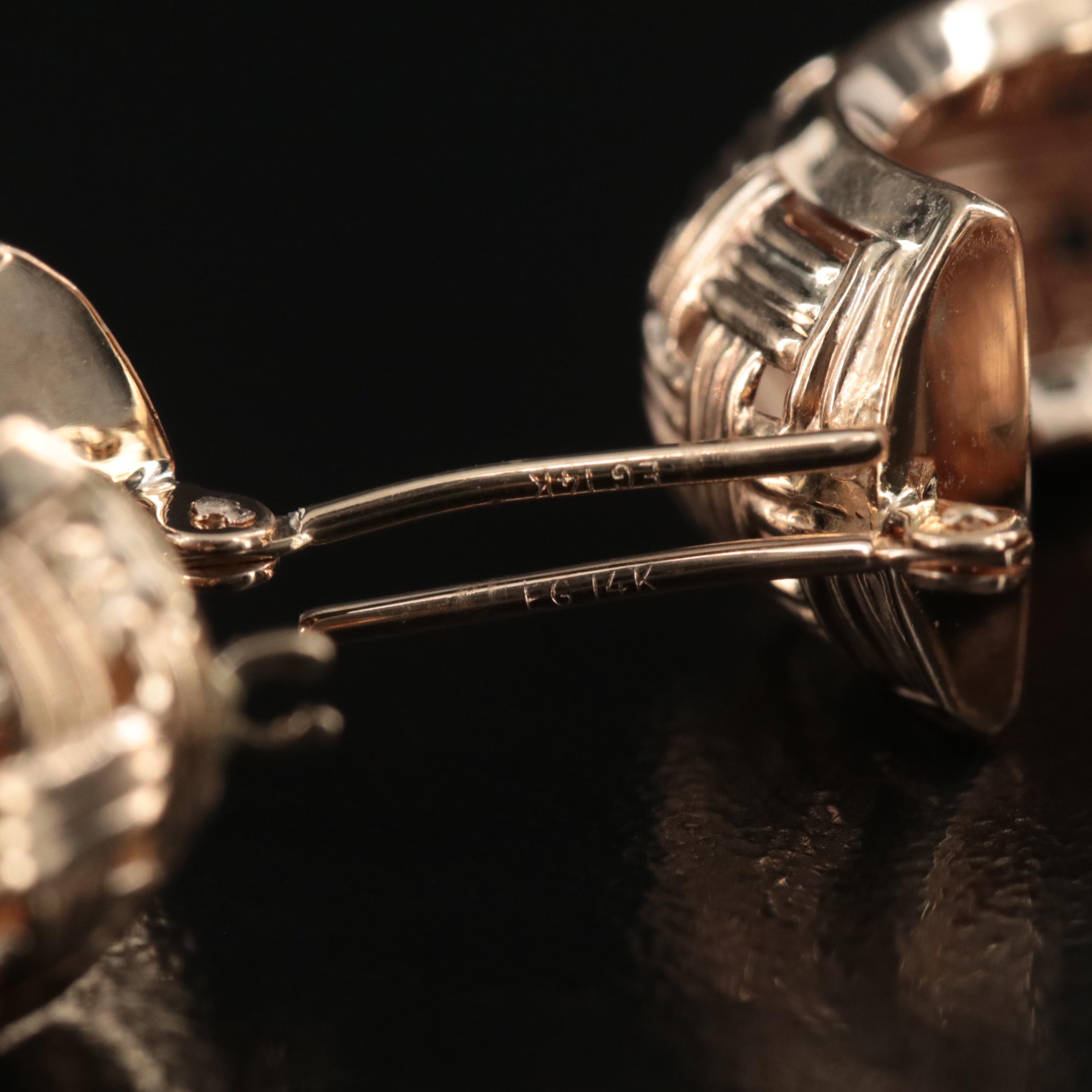 14K Woven Pattern Hoop Earrings