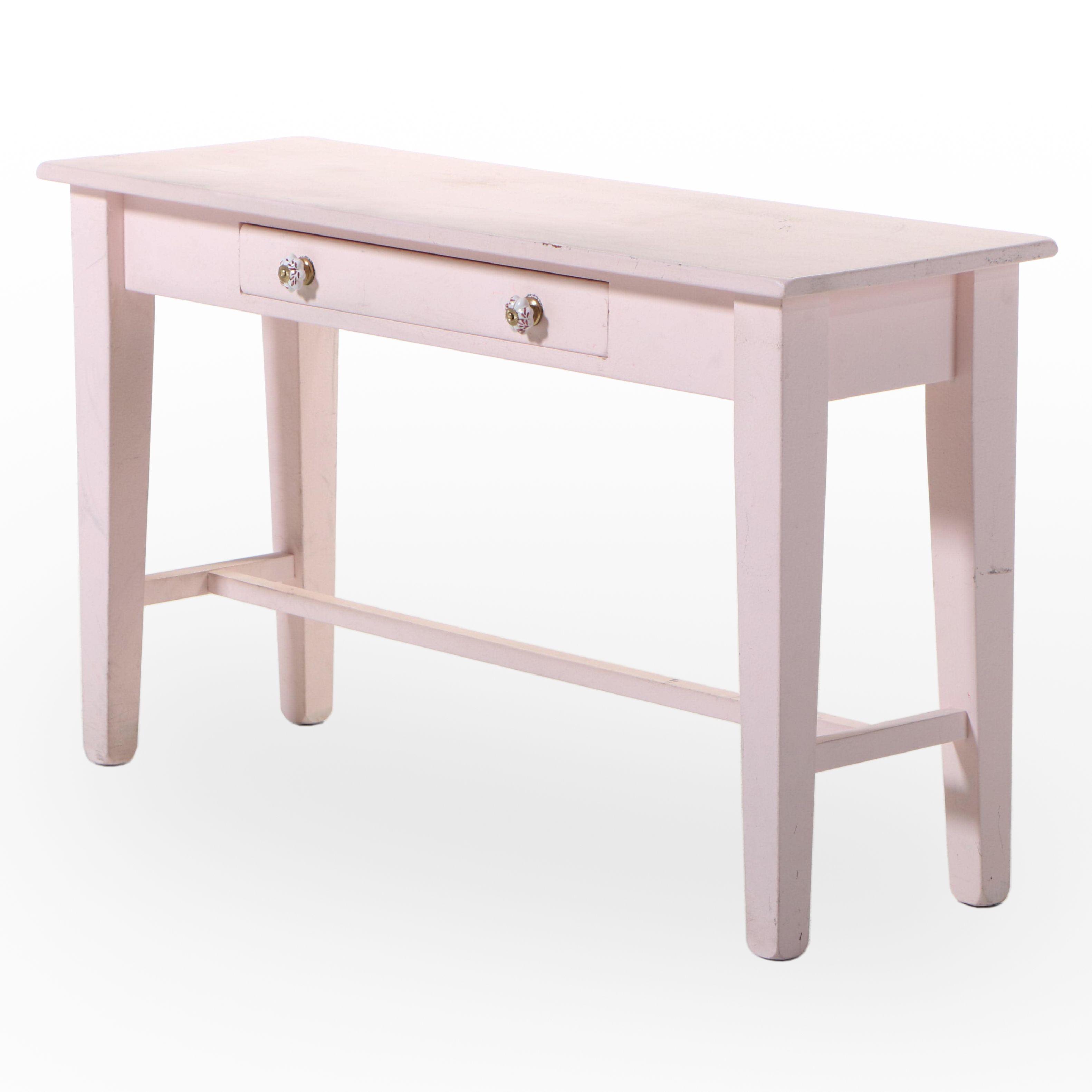 World Market Pink-Painted Console Table