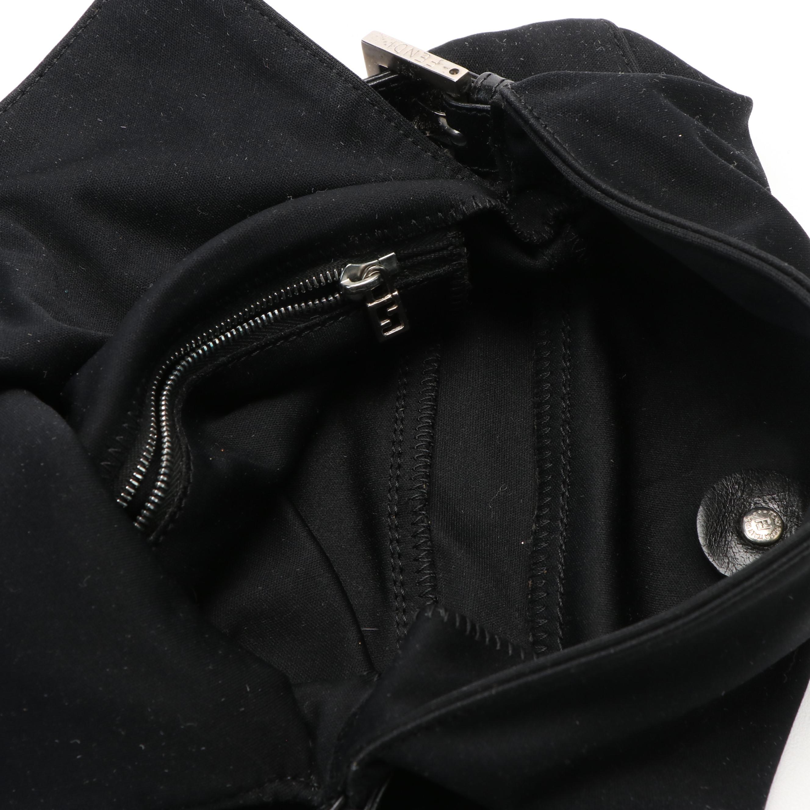 Fendi Baguette Bag in Black Microfiber