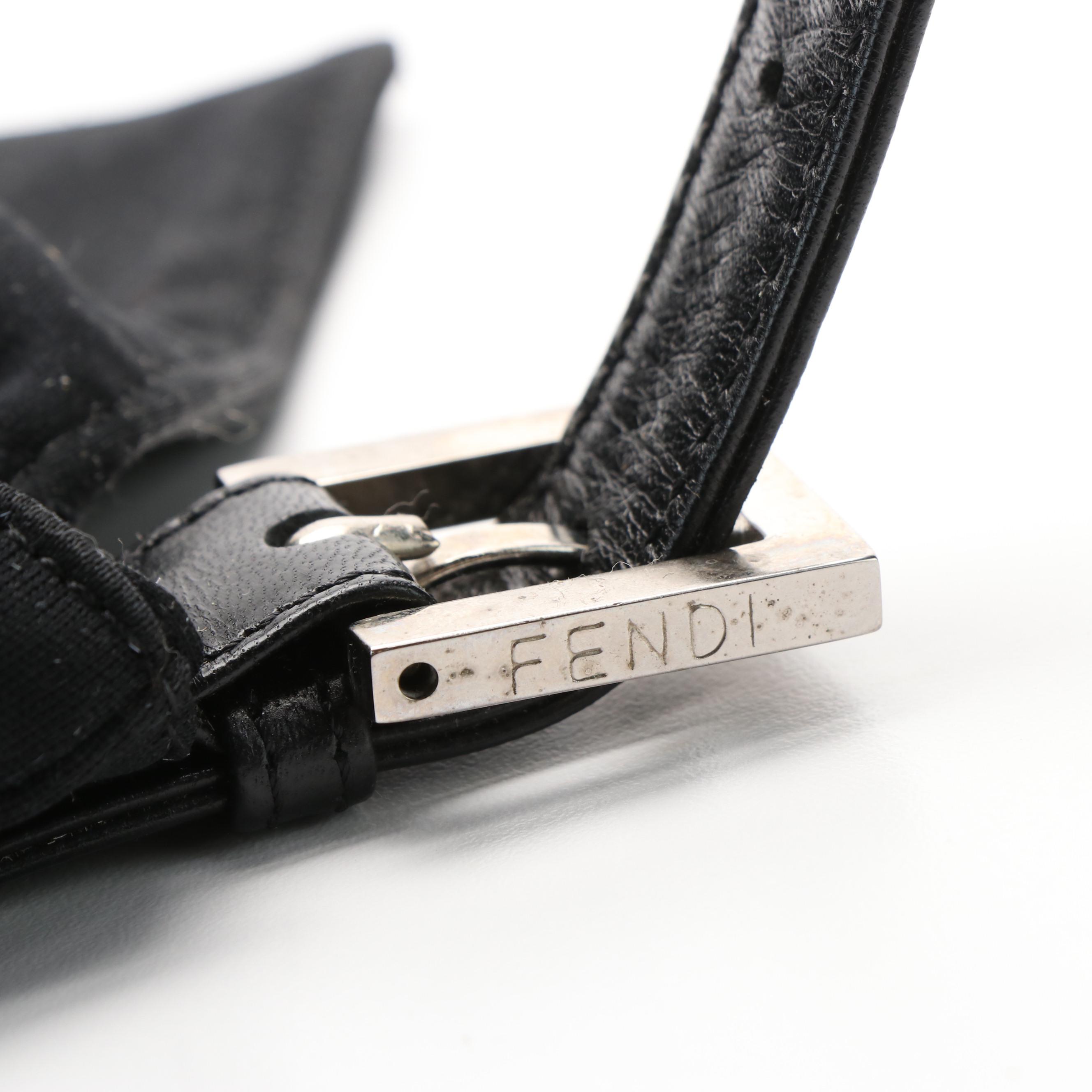 Fendi Baguette Bag in Black Microfiber