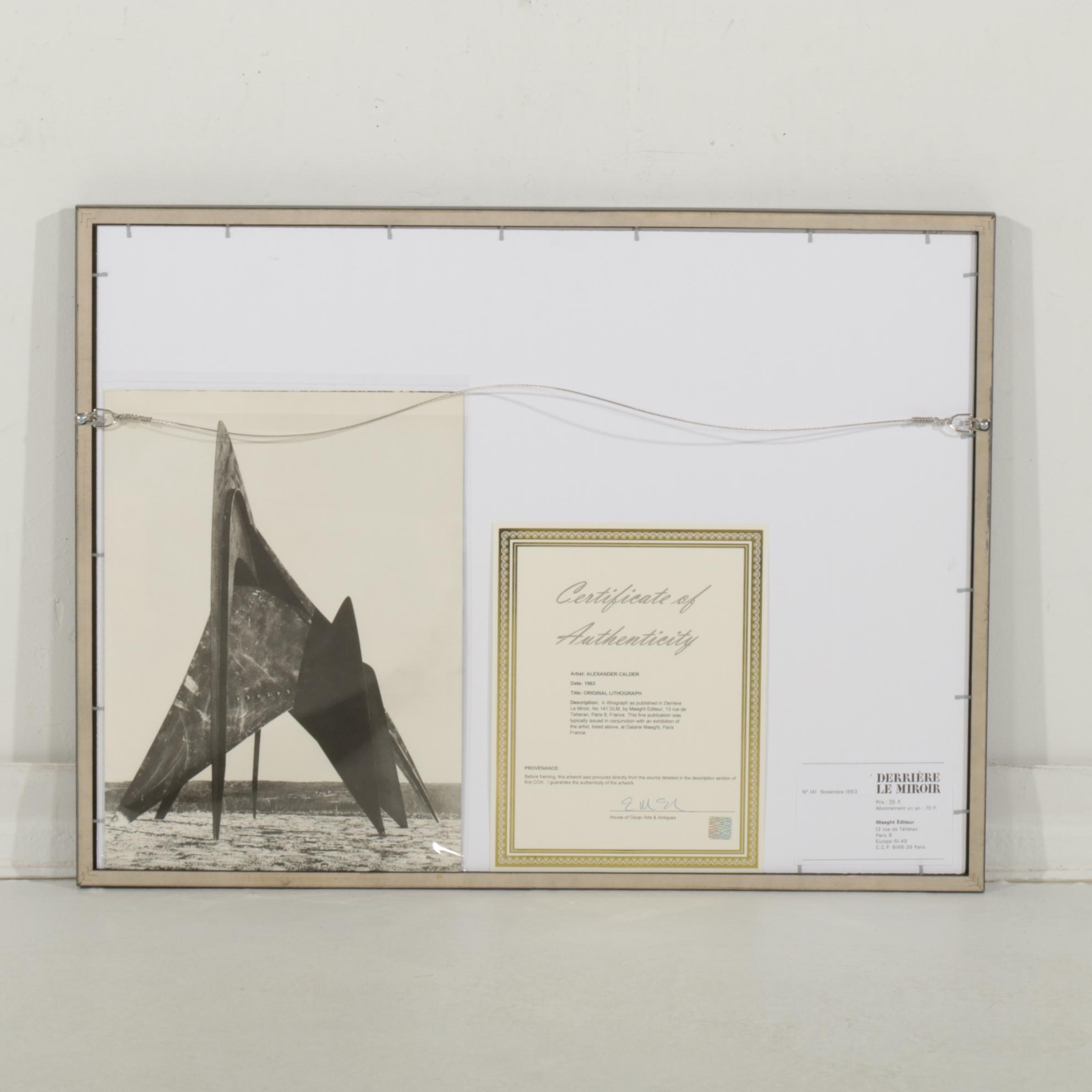 Alexander Calder Double-Page Color Lithograph for "Derrière le Miroir," 1963