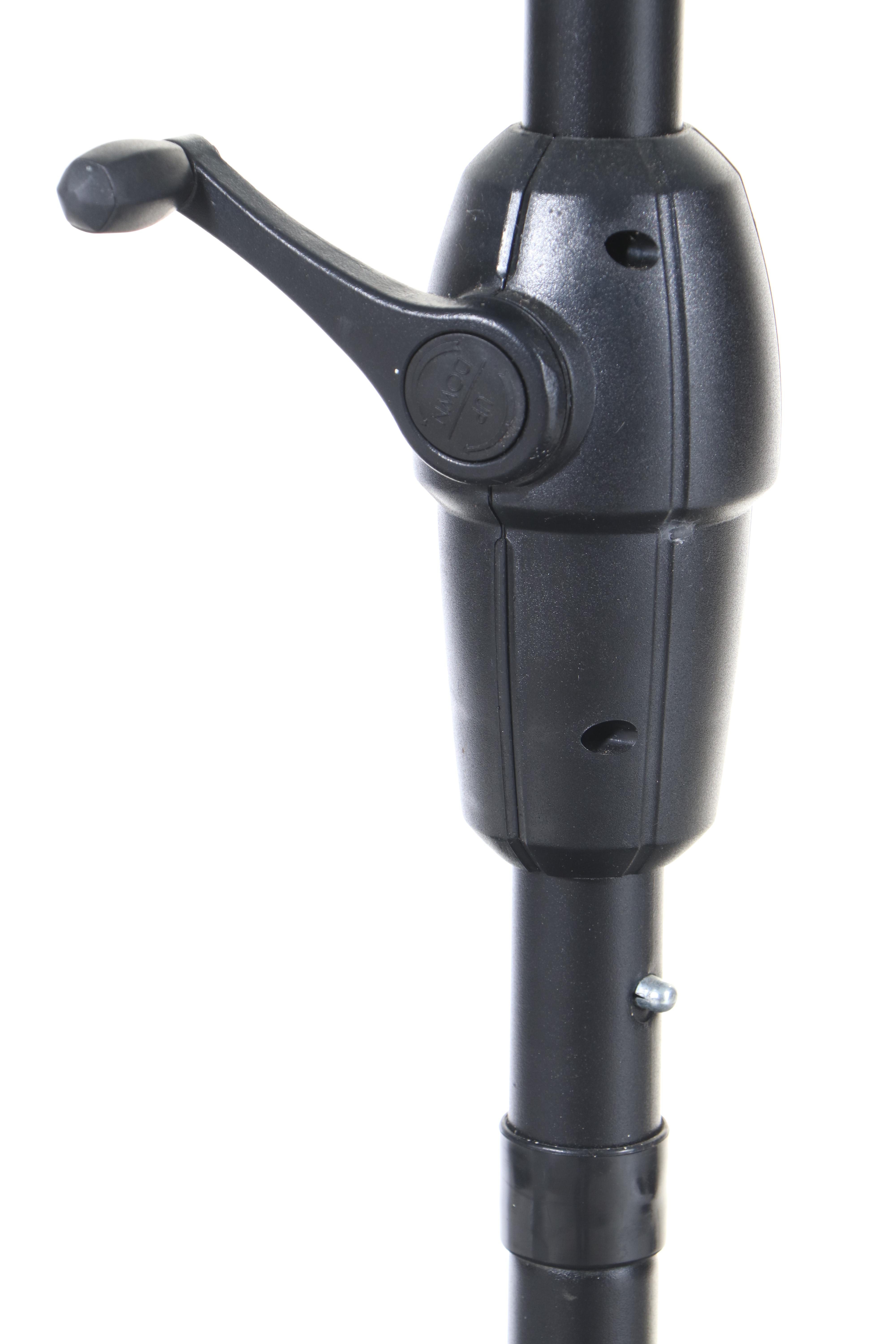 Contemporary Slatted Metal Patio Dining Table and Umbrella