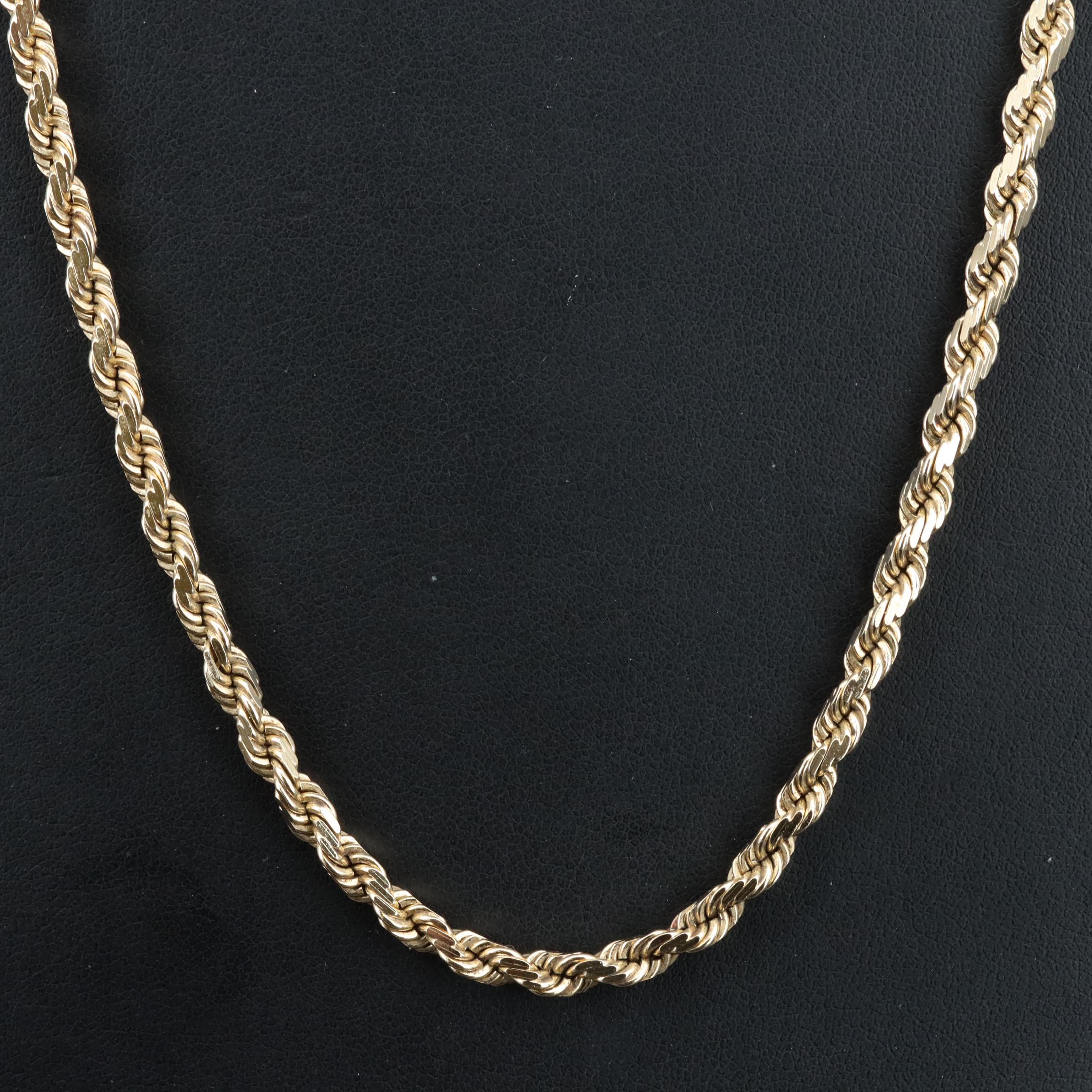 14K Braided Rope Chain Necklace