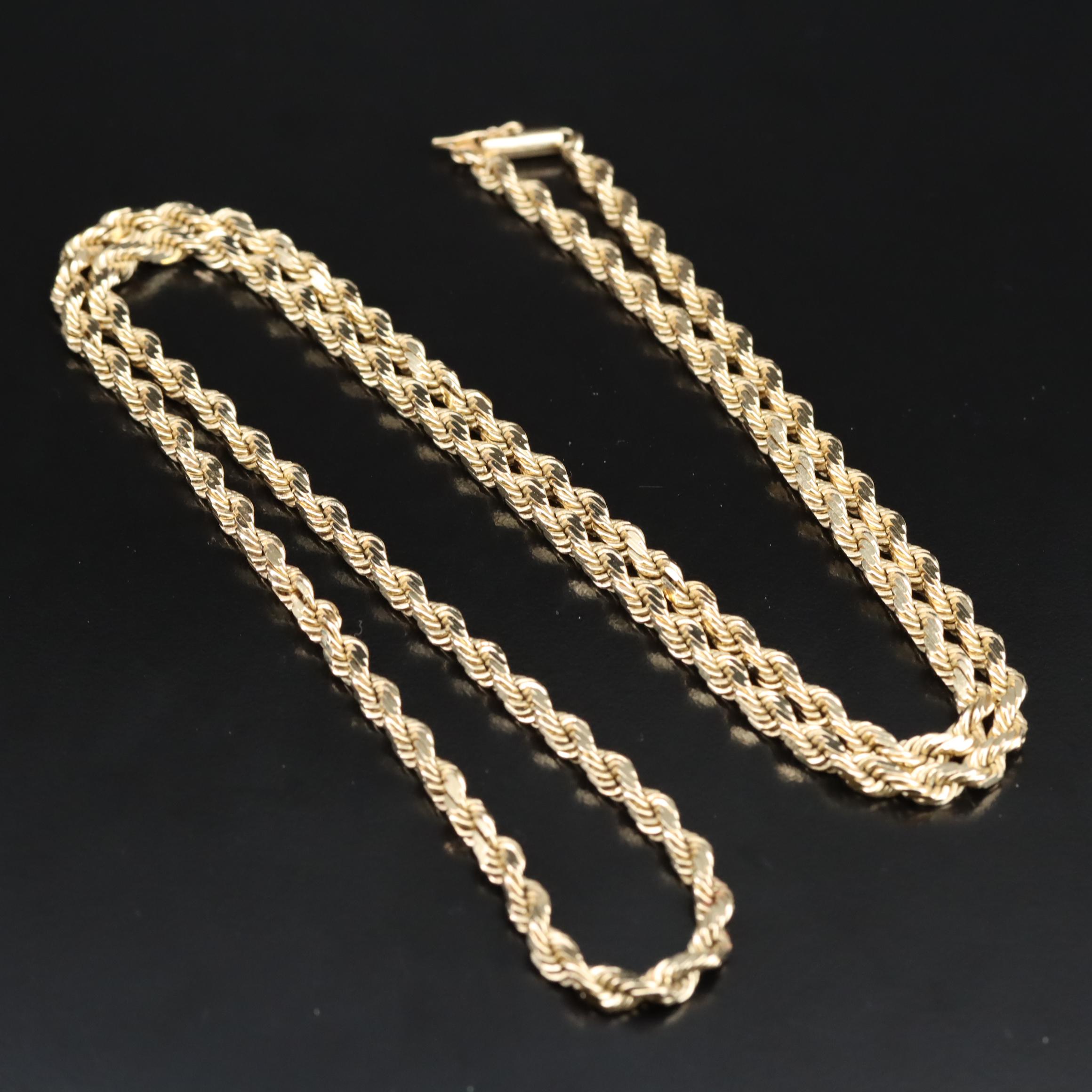 14K Braided Rope Chain Necklace
