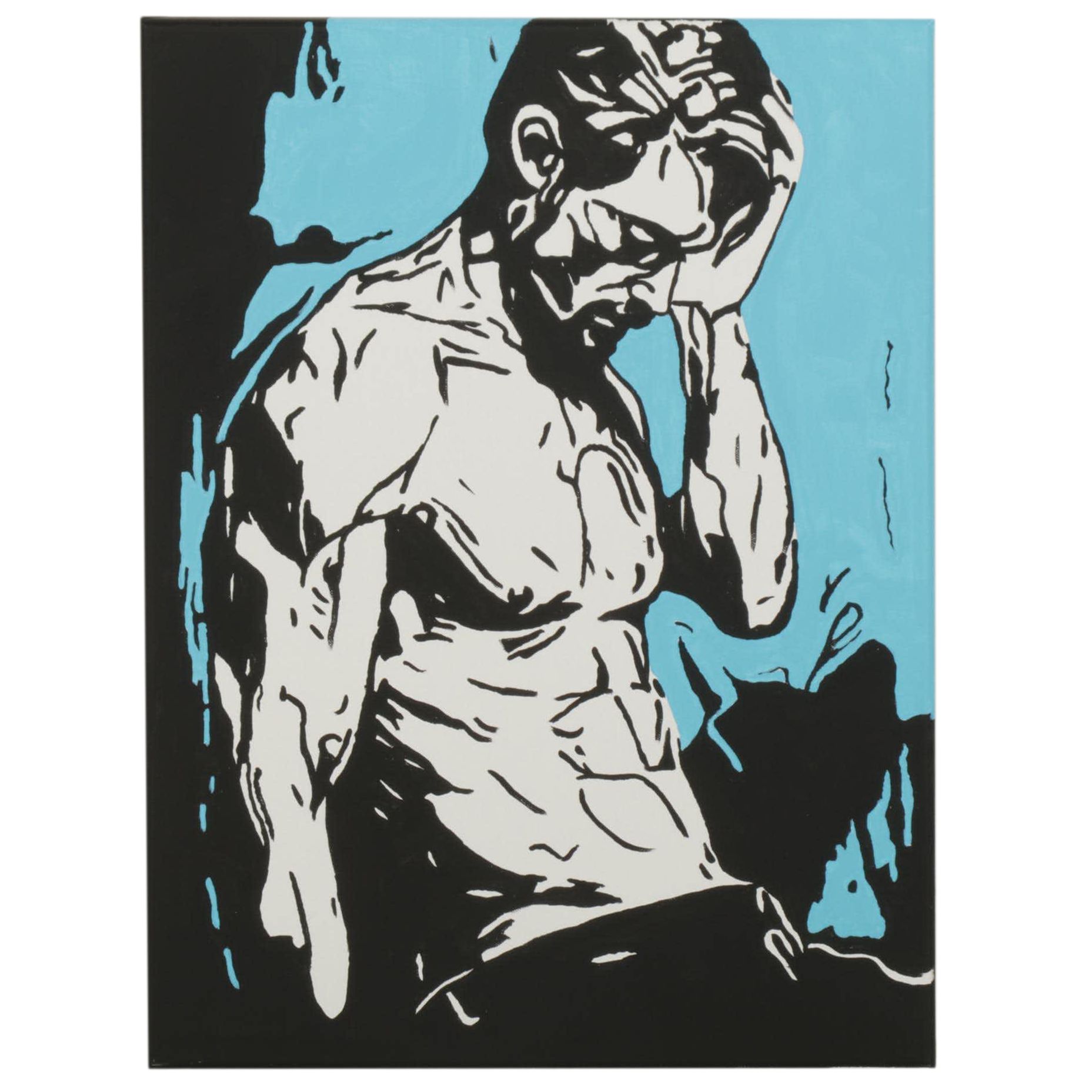 deSanto Male Figural Acrylic Painting "SARO", 2024