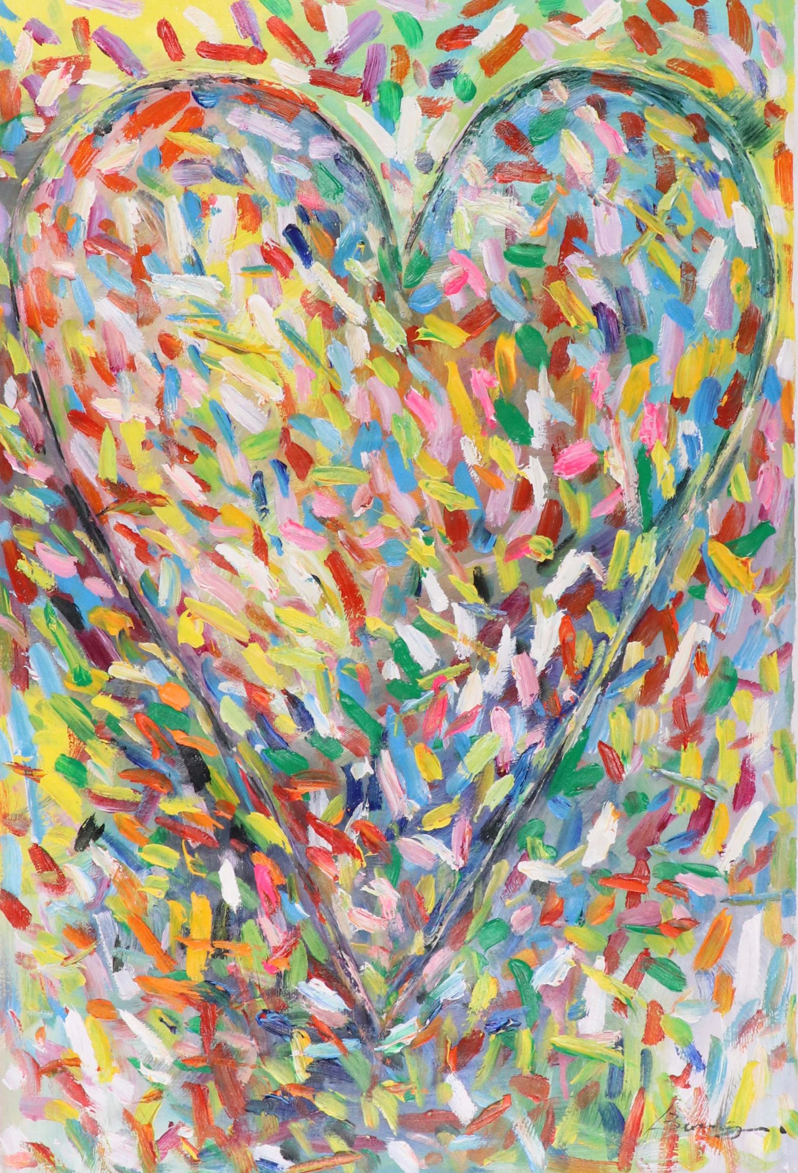 Bing Abstract Oil Painting of a Heart, 21st Century