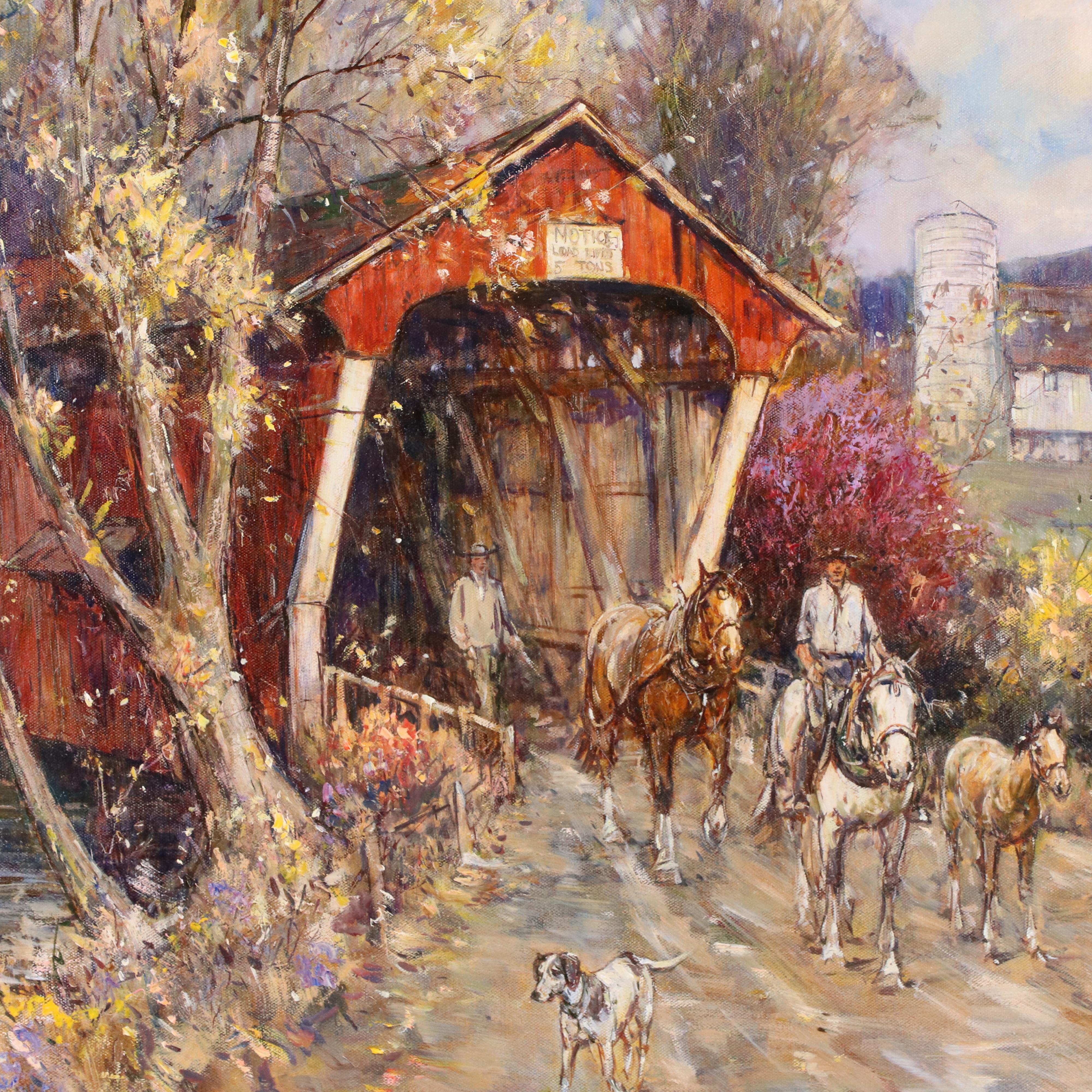 Leslie Cope Oil Painting "Autumn Colors," 1986